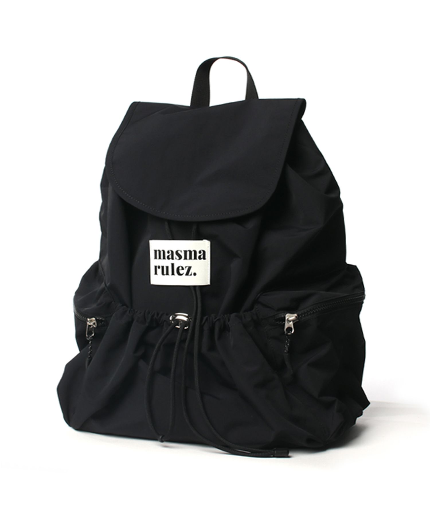 MUSINSA公式 | MASMARULEZ [INT] String flap backpack _ Black