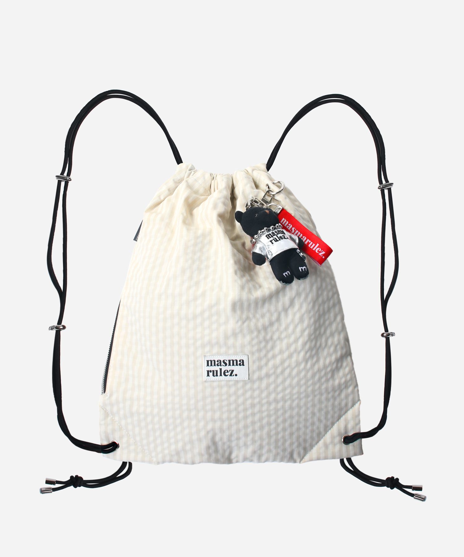 MUSINSA公式 | MASMARULEZ [INT] Gym sack string bag _ plaid check ivory