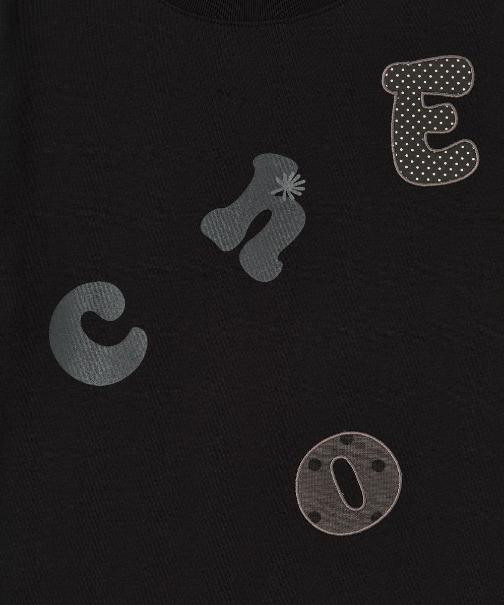 MUSINSA | DANDEL DD echo applique tee (BLACK)