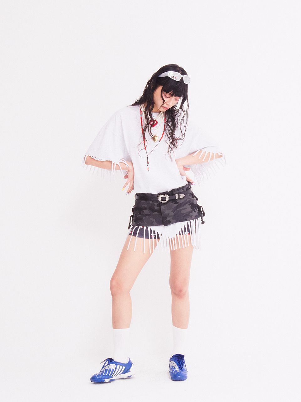 ◆as if calie◆ CAMOUFLAGE LACEUP WRAP SKIRT BEIGE CA25BSK00 Xana Coverup Skirt in brown stripe | Ramy Brook
