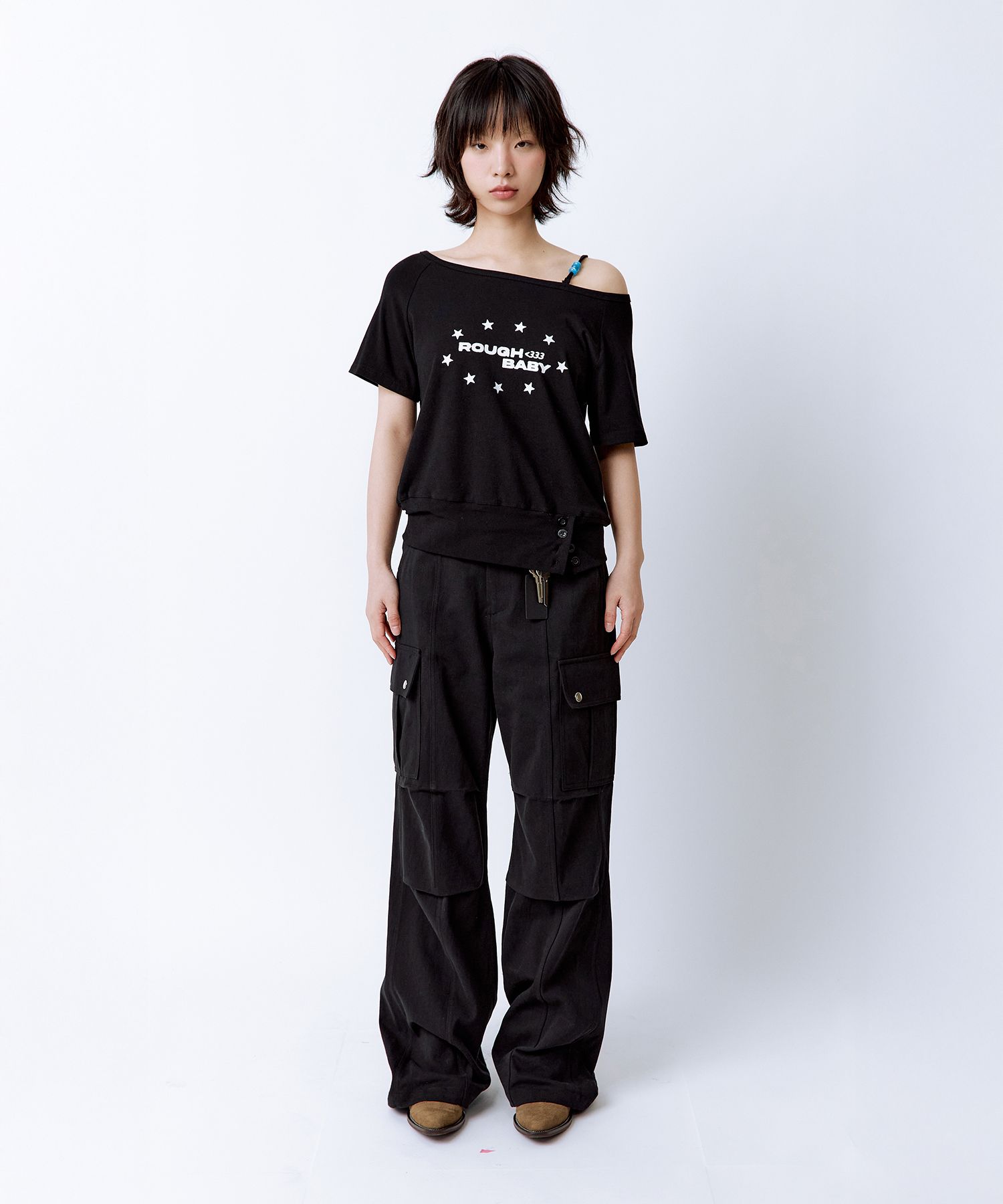 【ROUGHNECK】25ss Double Tuck Cargo Pants MUSINSA | ROUGHNECK Double tuck cargo pants black