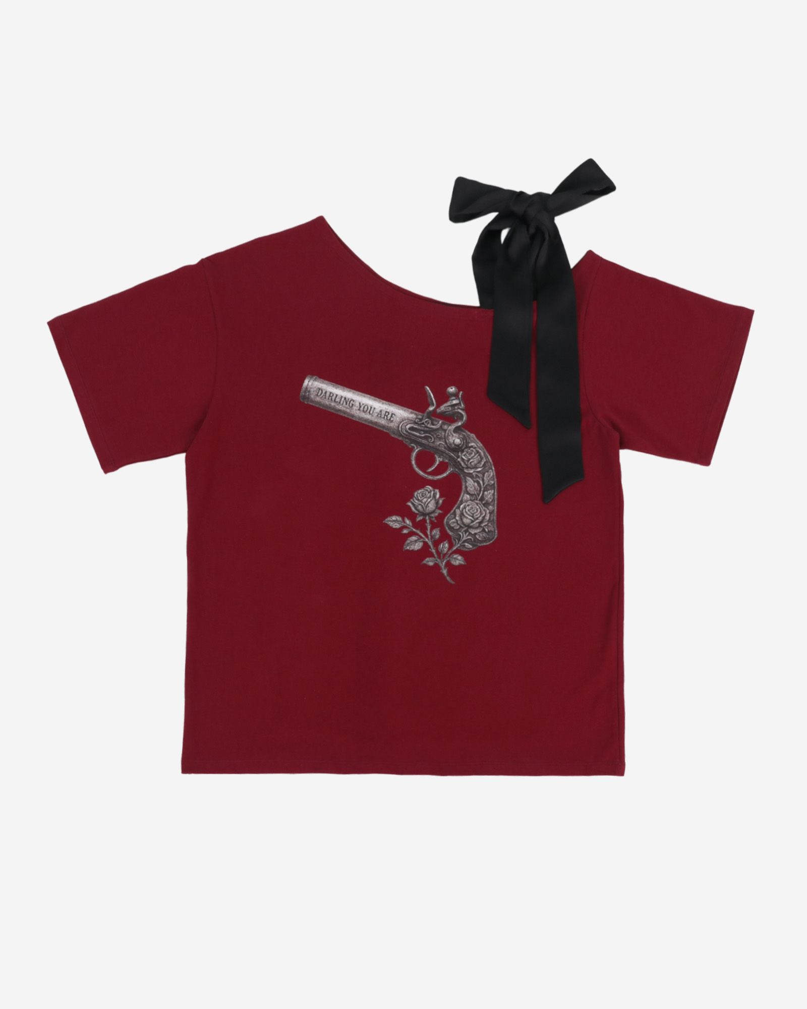 【Darling you're bad】25ss RIBBON ROSE PISTOL TEE MUSINSA | DARLING, YOU'RE BAD RIBBON ROSE PISTOL TEE #WHITE
