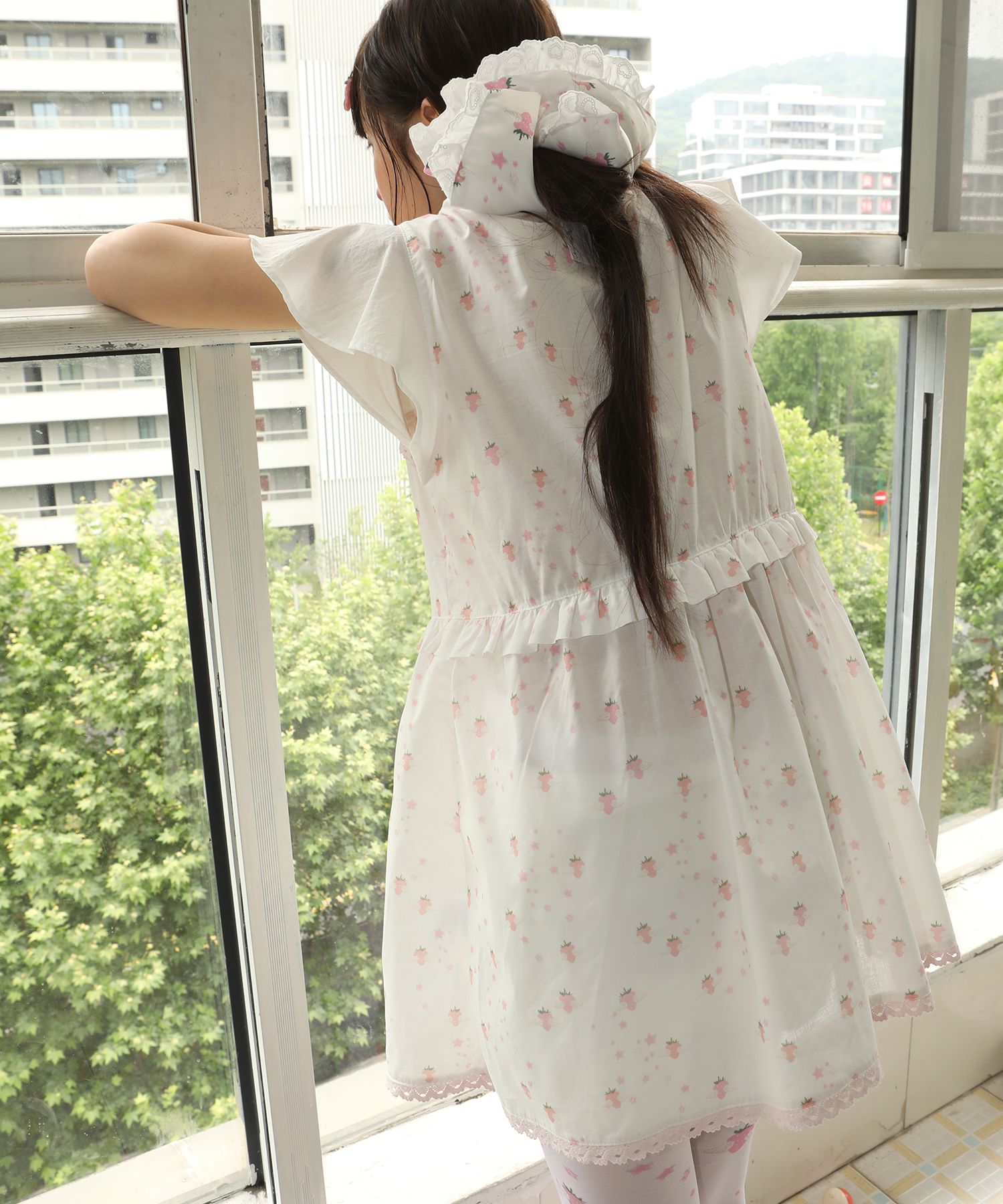 NOFFICIALNOFFICE★人気★STRAWBERRY PATTERN FLUTTER DRESS TOP MUSINSA | NOFFICIALNOFFICE Strawberry Pattern Flutter Dress Top