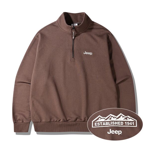 MUSINSA公式 | JEEP 【焙茶色 / Hōjicha】Mロゴ ハーフジップ