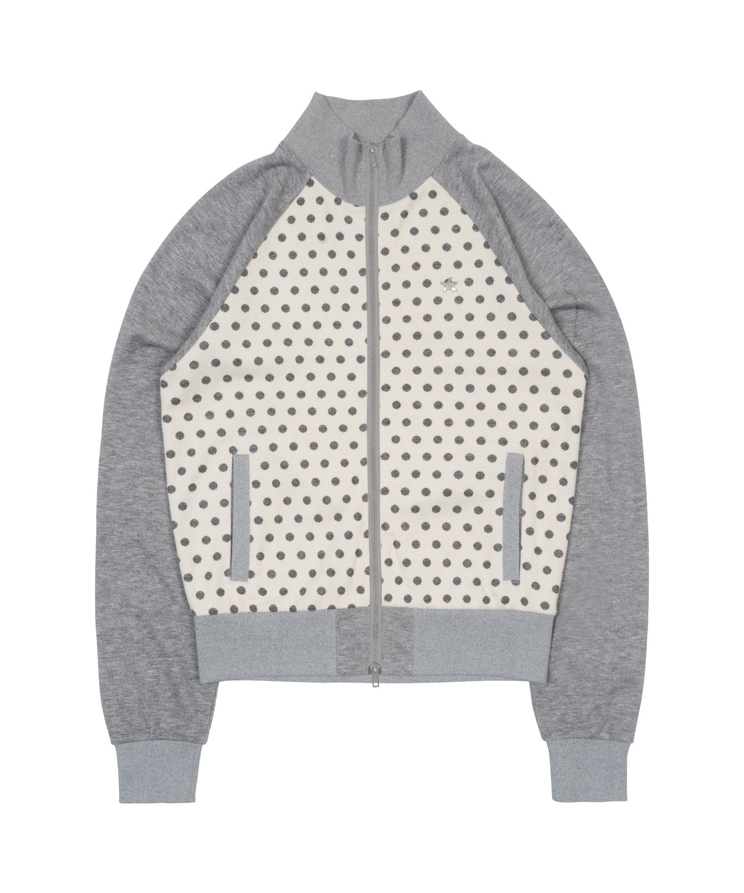 the coldest moment zip-up ドットジップアップ　水玉 MUSINSA公式 | THE COLDEST MOMENT TCM dot raglan zip-up (beige/grey)