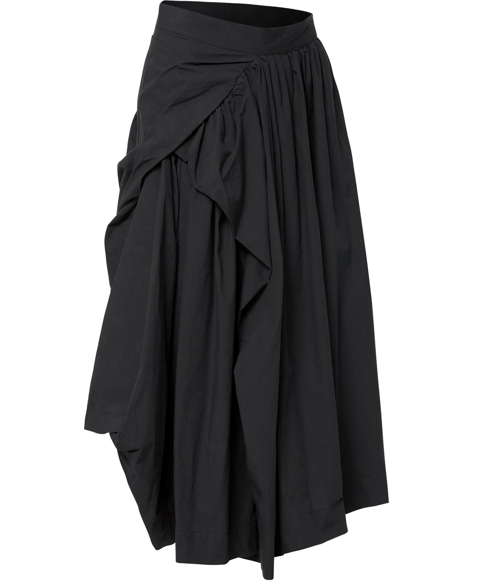 MUSINSA | FLAREUP Asymmetrical Draped Layered Long Skirt (FL