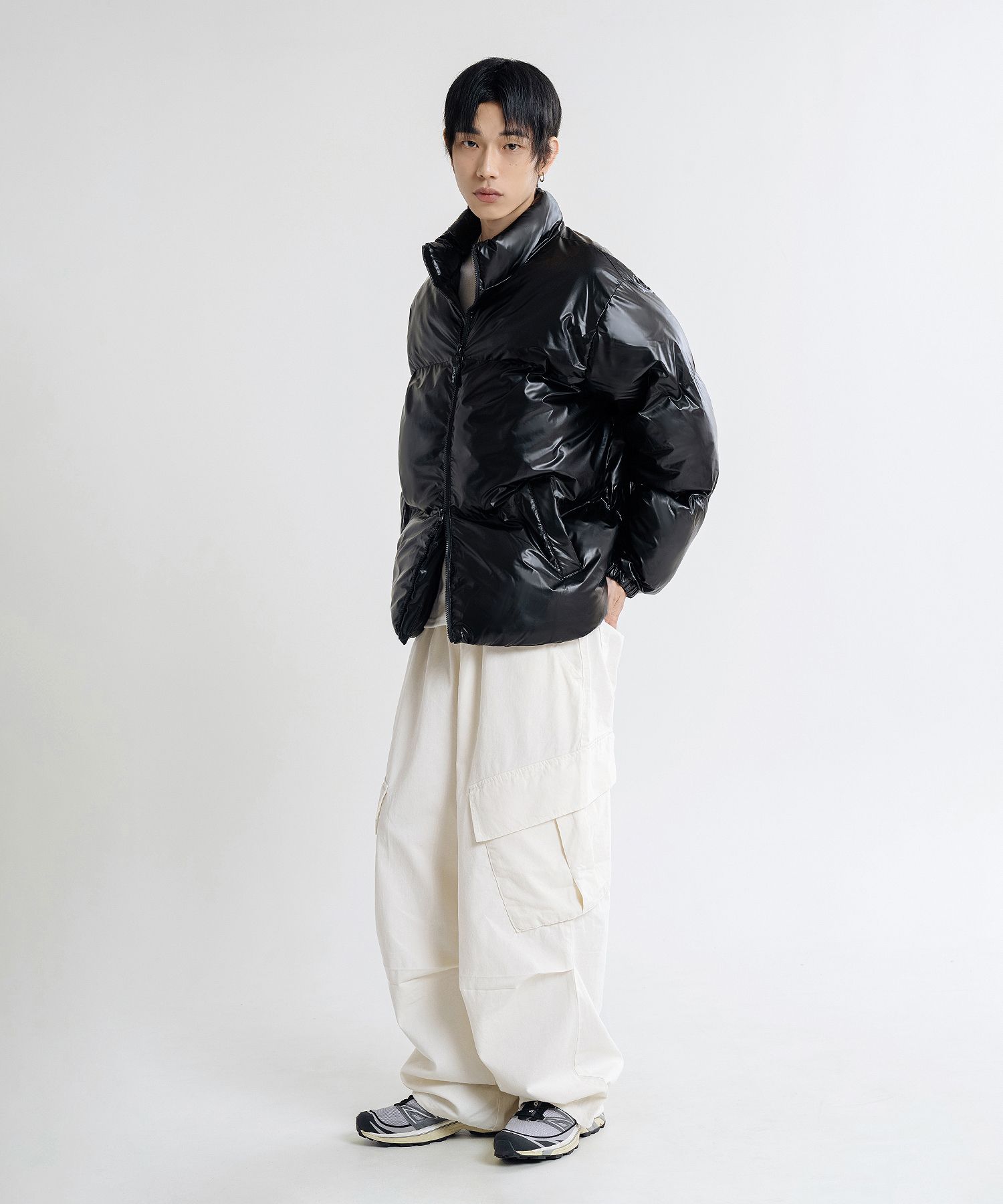 ダウンタウン 生写真２枚組 ジェイダ GYDA 2WAYスリーブショートダウンコート （ブラック