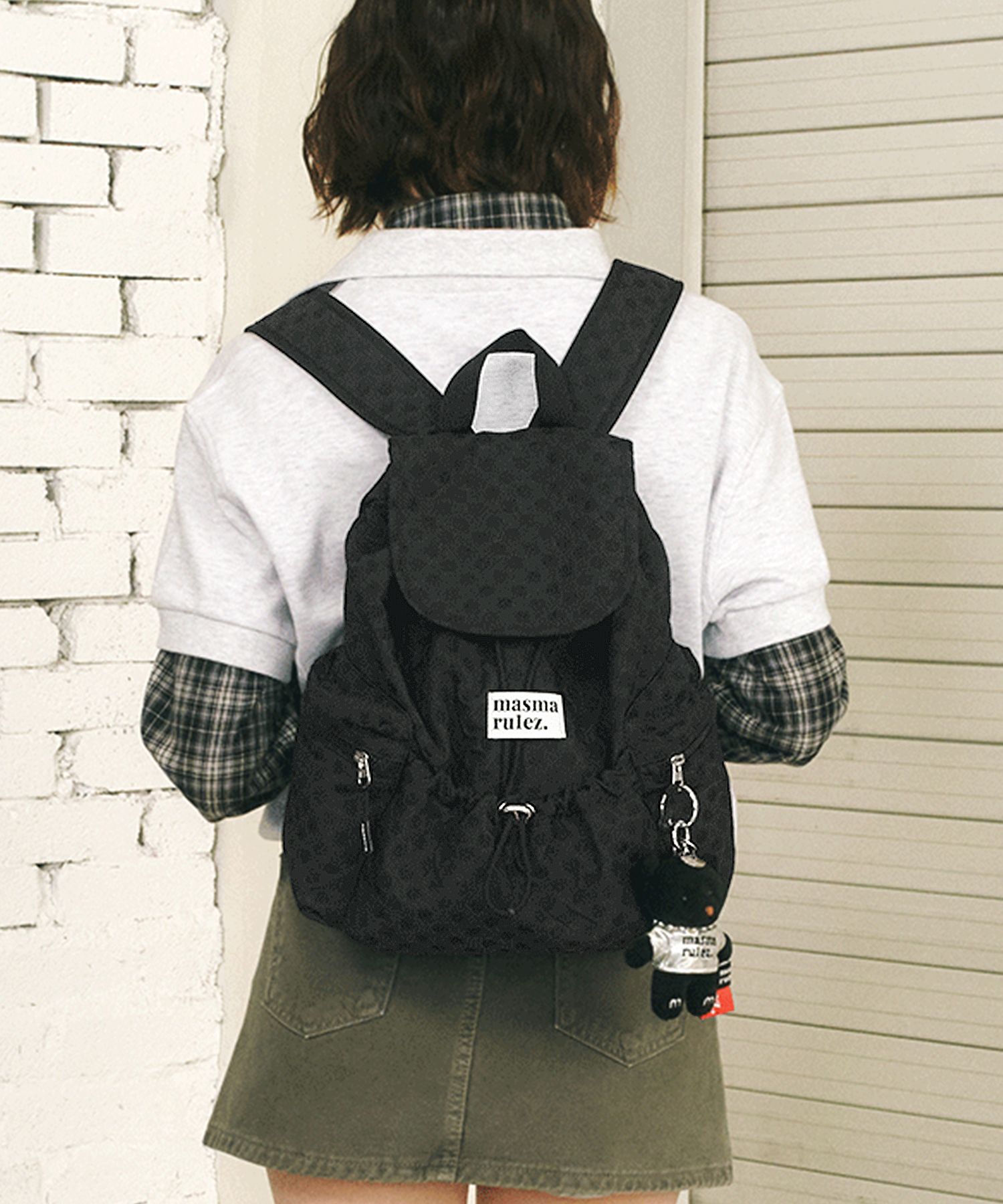 Massu様 MUSINSA公式 | MASMARULEZ [INT] mini ver. flap backpack_Black dot