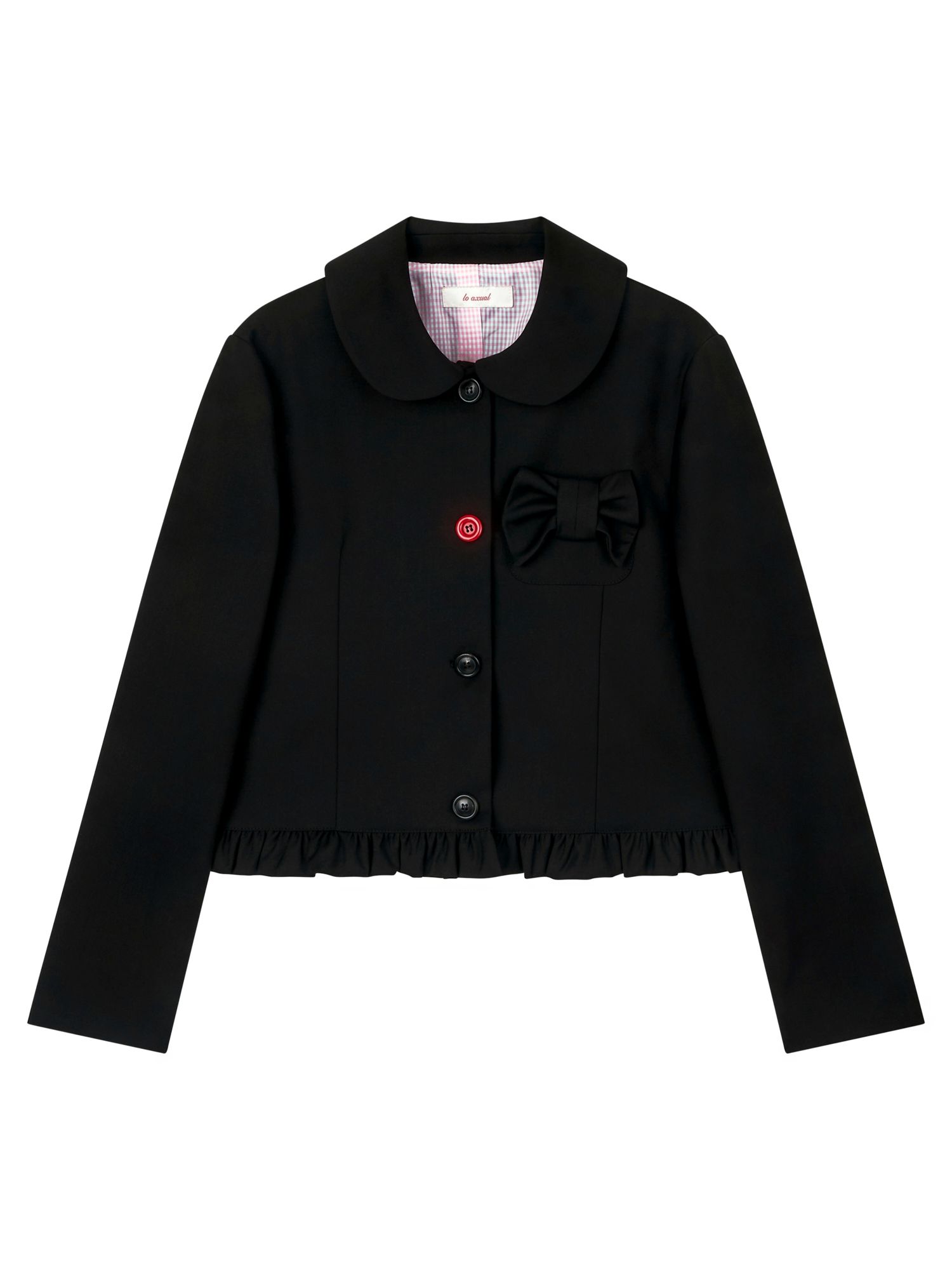 MUSINSA公式 | LO AXUAL PETER PAN COLLAR RIBBON JACKET_BLACK
