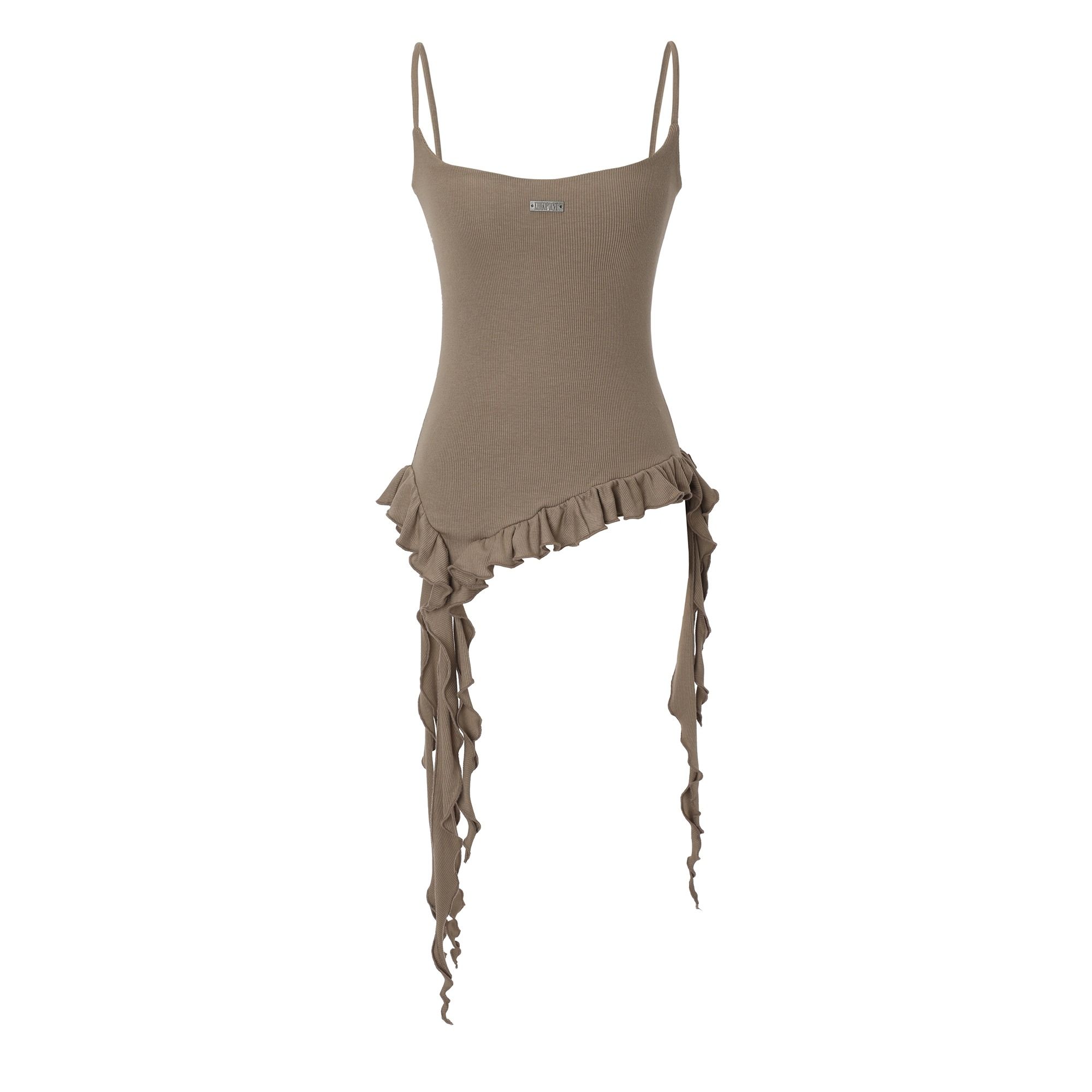 トップス khakipoint Ruffle Layered Sleeveless MUSINSA | KHAKIPOINT Ruffle Layered Sleeveless (brown)