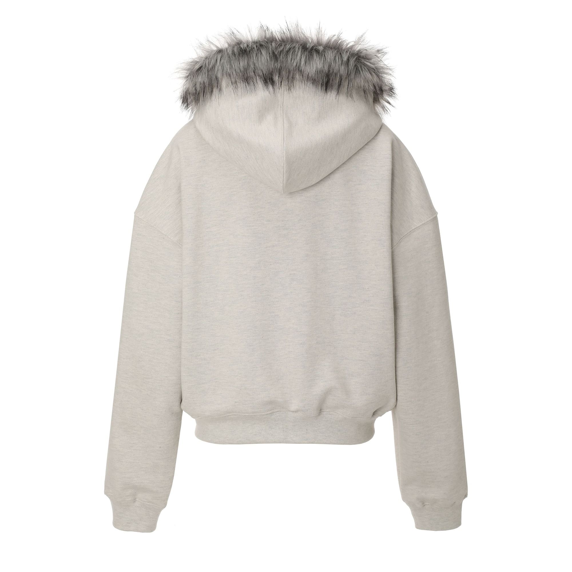 トップス chasooKHAKIPOINT Lettering Fur Hood MUSINSA | KHAKIPOINT Lettering Fur Hood Zip-up (oatmeal)