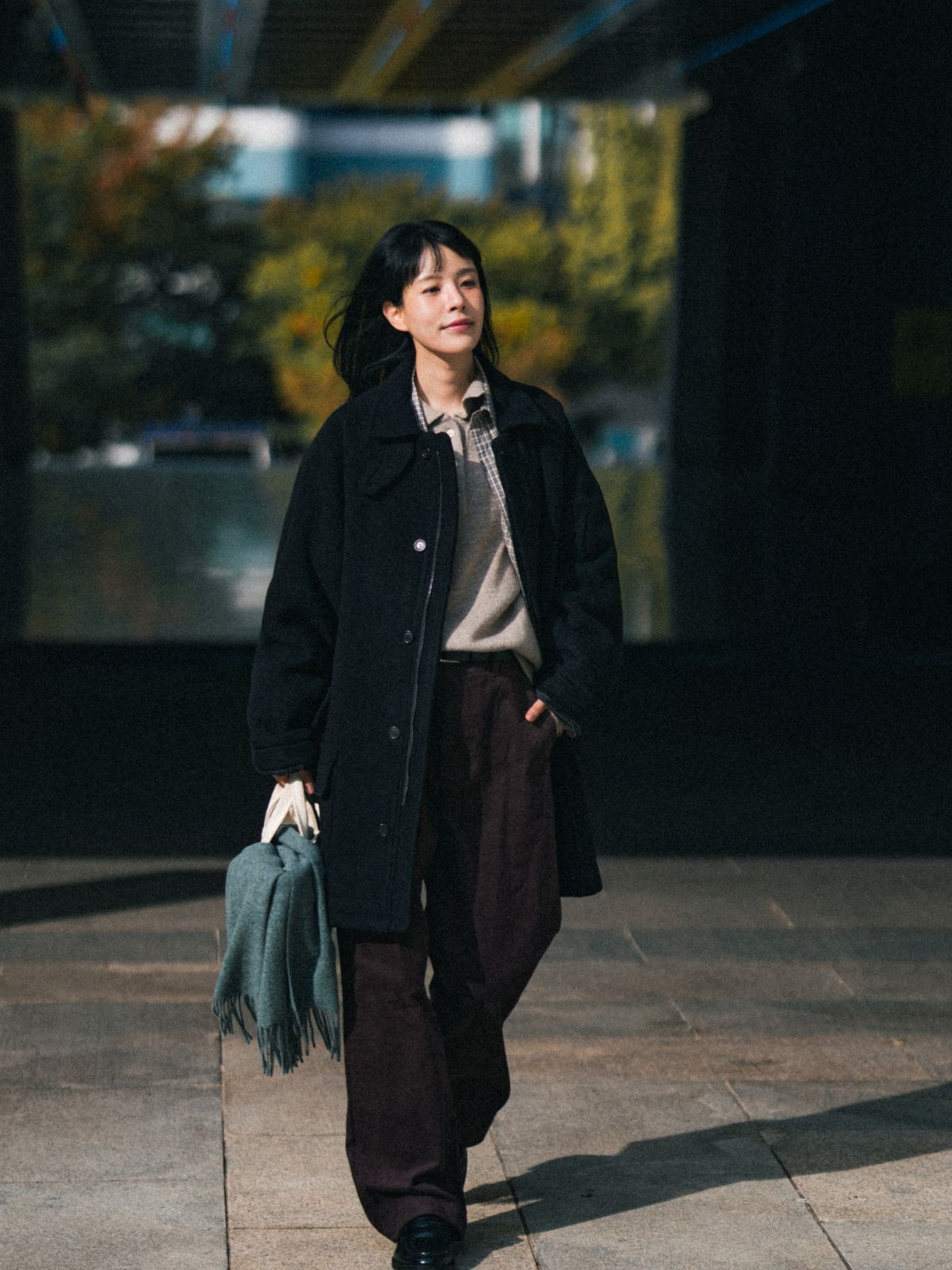 MUSINSA公式 | Havehad シティウールハーフコート（ブラック）