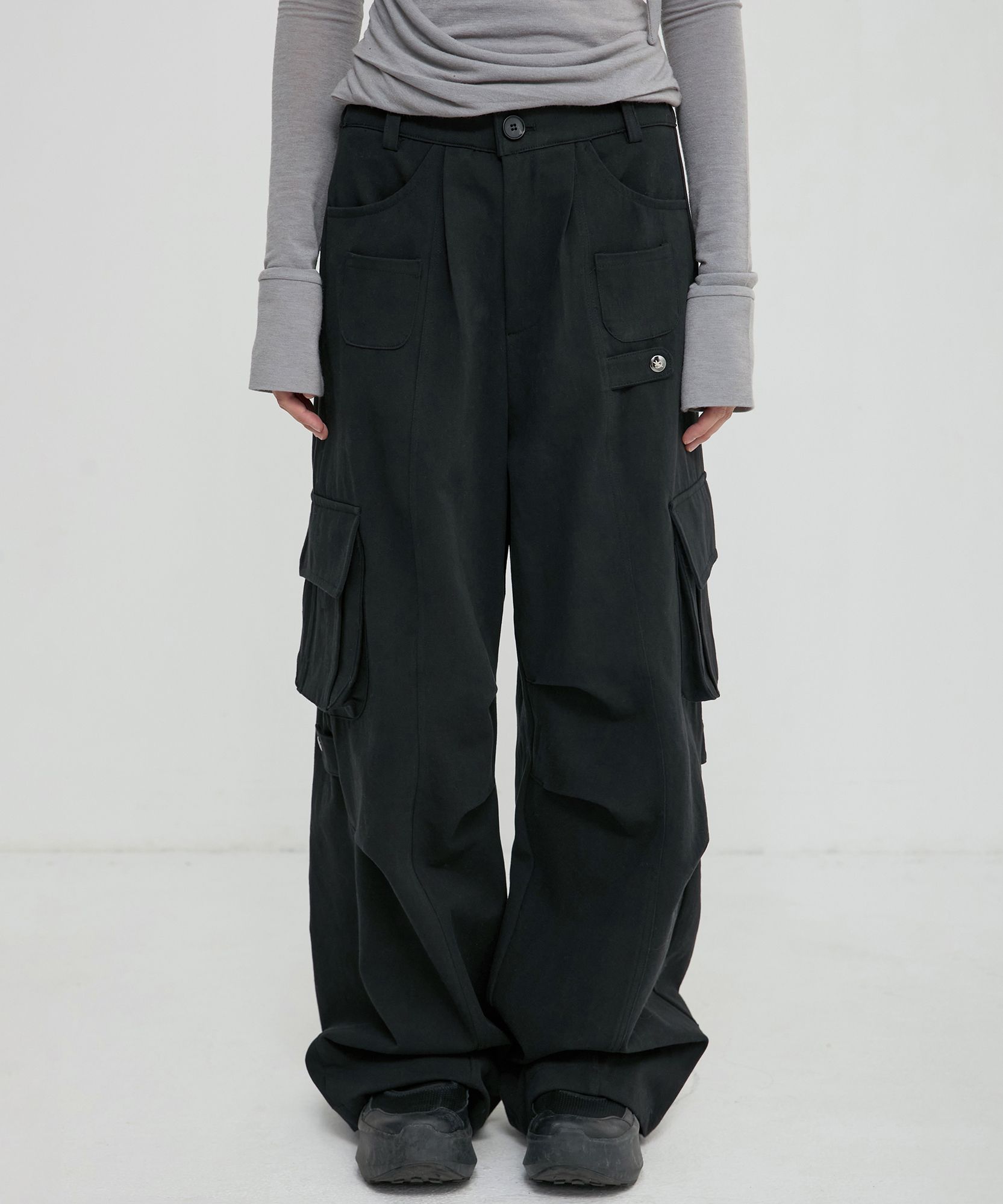 MUSINSA公式 | FLAREUP Wide Cargo Pants (FL-262_Black)