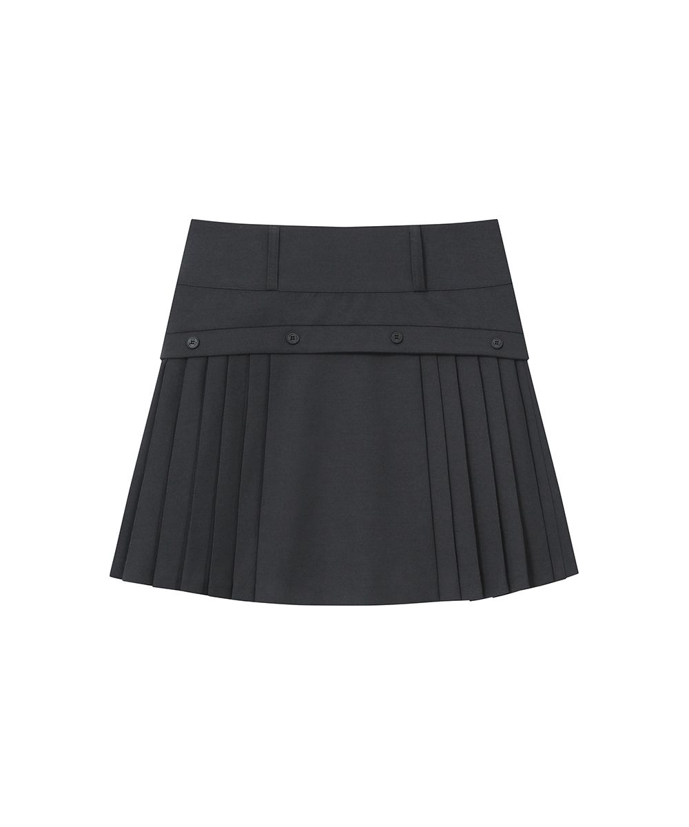 MISEKI SEOUL スカートBLACK MUSINSA MUSINSA | MISEKI SEOUL Side pleats line midi skirt CHARCOAL