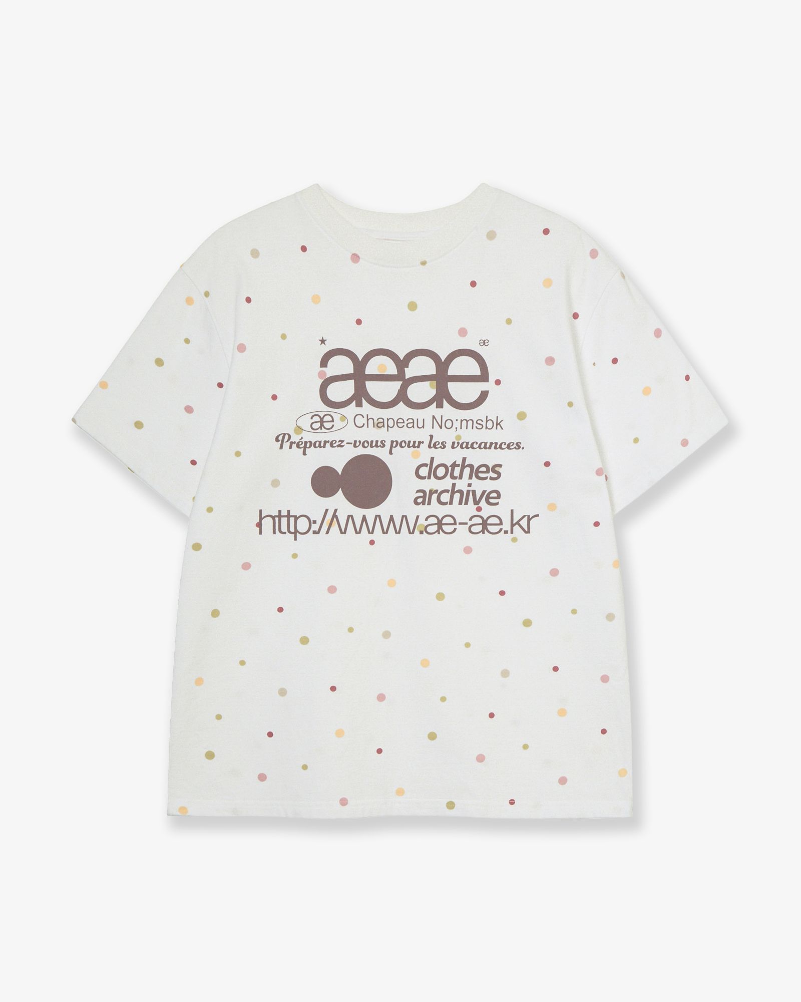 aeae ドット Tシャツ MUSINSA公式 | AEAE WEB LOGO COLOR DOT T-SHIRTS [WHITE]