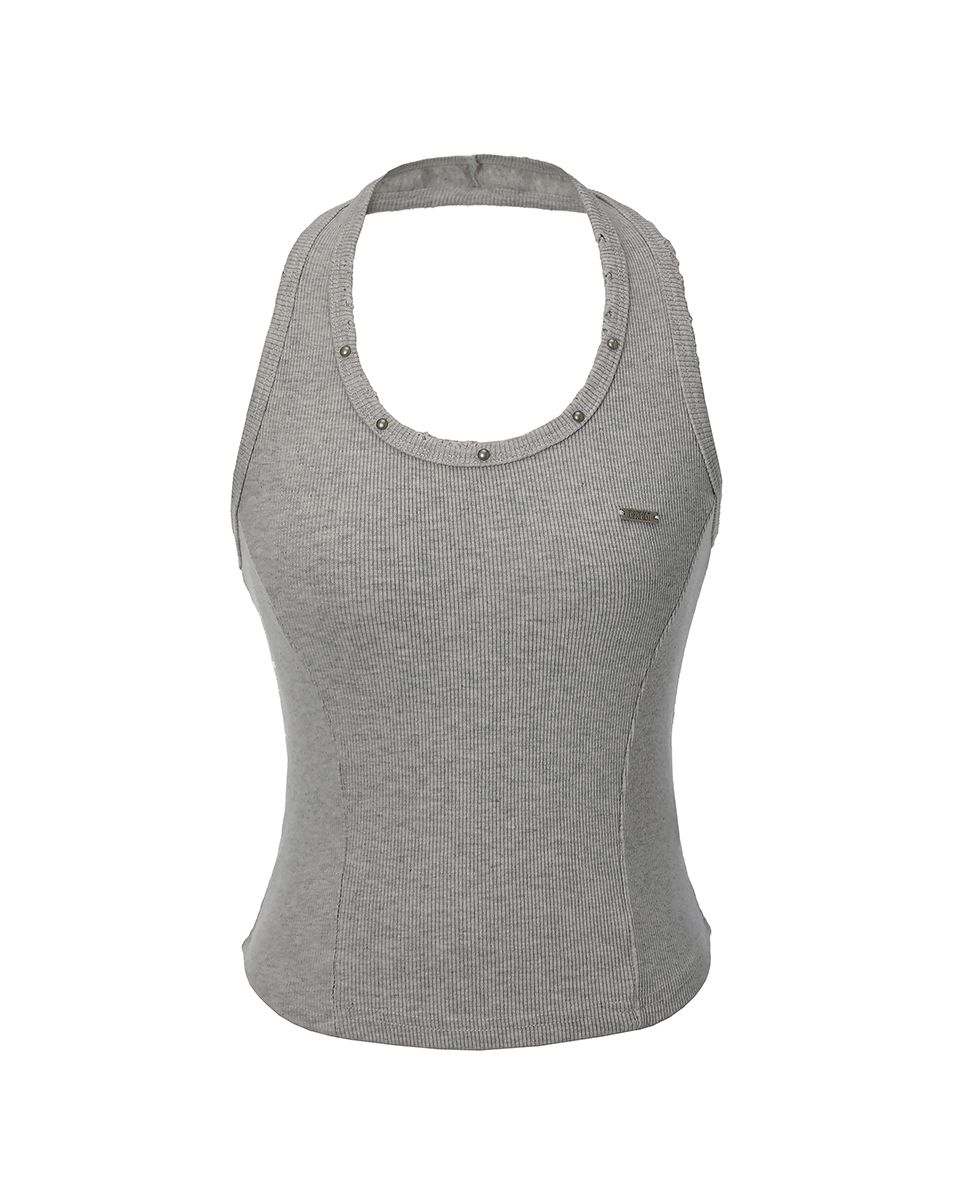 Damage Stud Halter Top (gray) thumbnail 2