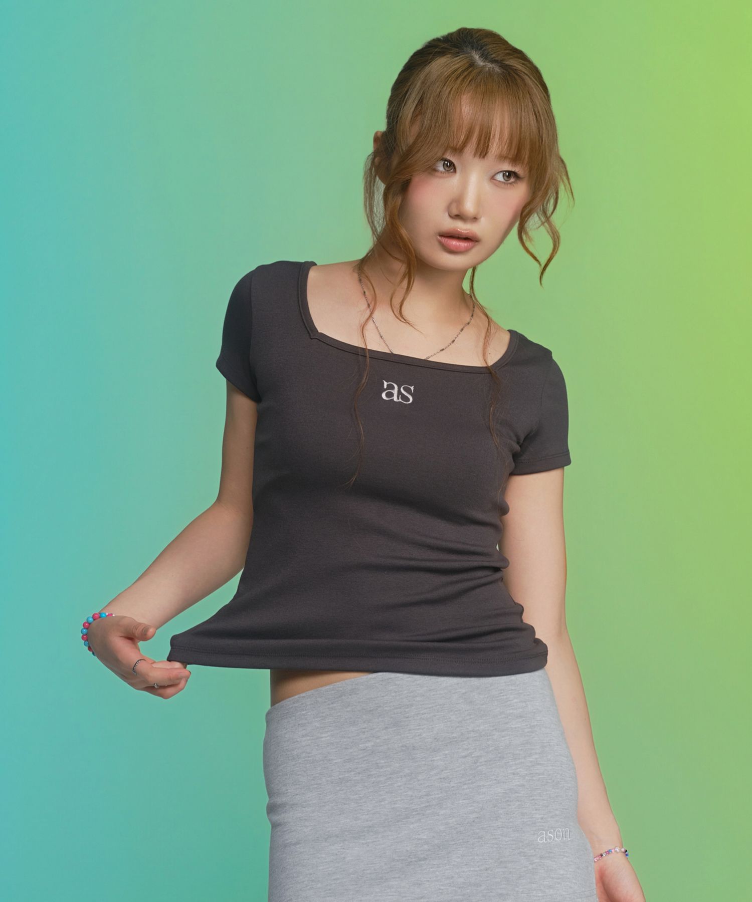 SQUARE LINE TEE / CHARCOAL thumbnail 8