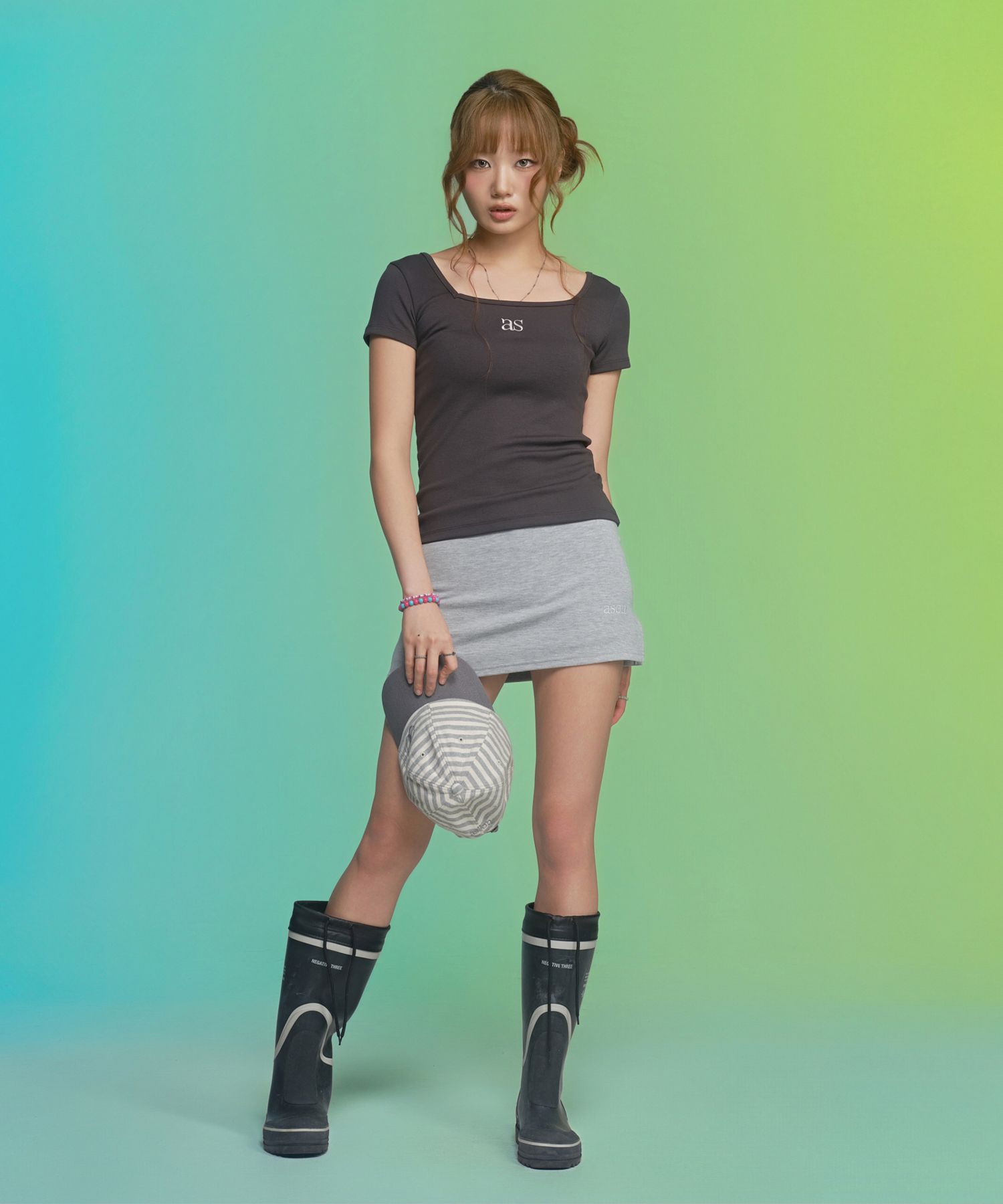 SQUARE LINE TEE / CHARCOAL thumbnail 9