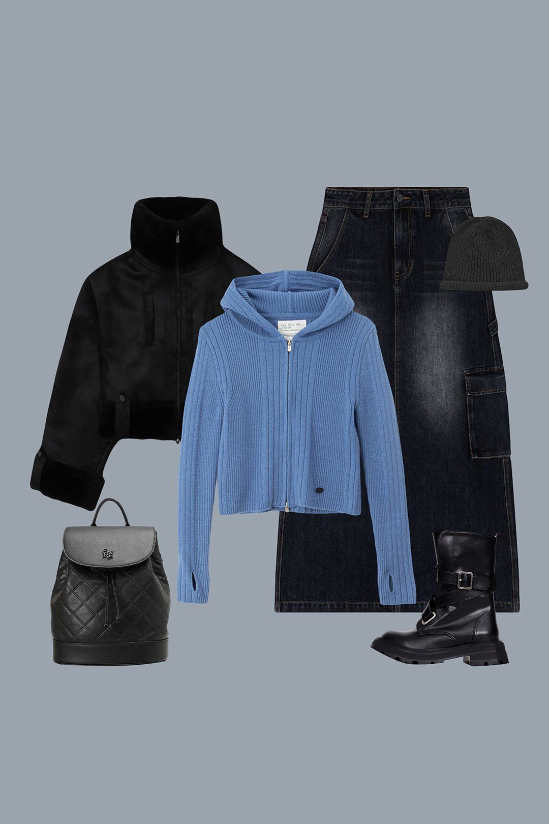 트리밍버드(TREEMINGBIRD) Crack Bold Crop Mustang [ Black