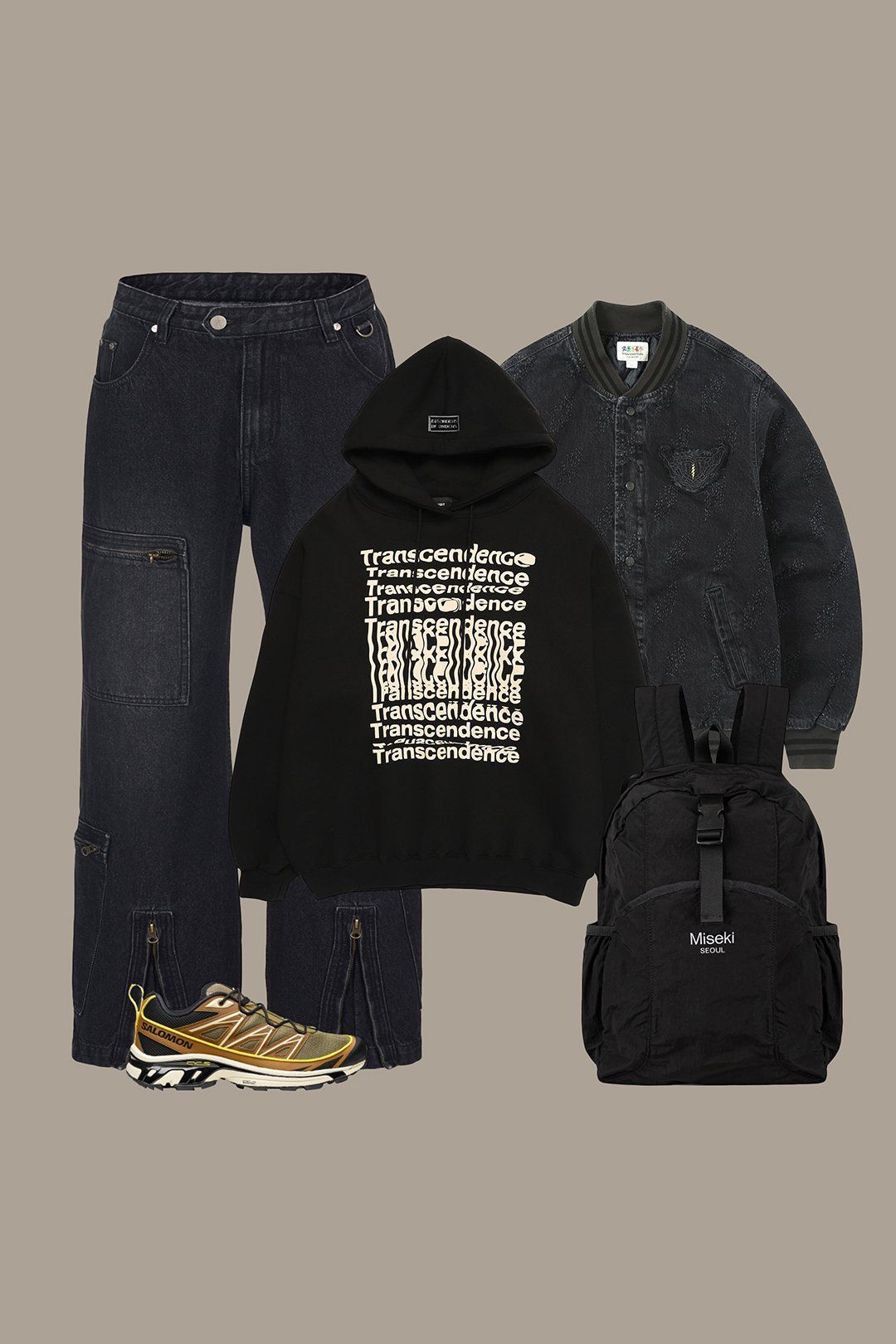 일레딧(ILLEDIT) TRANSCENDENCE HOODIE BLACKCREAM - 사이즈