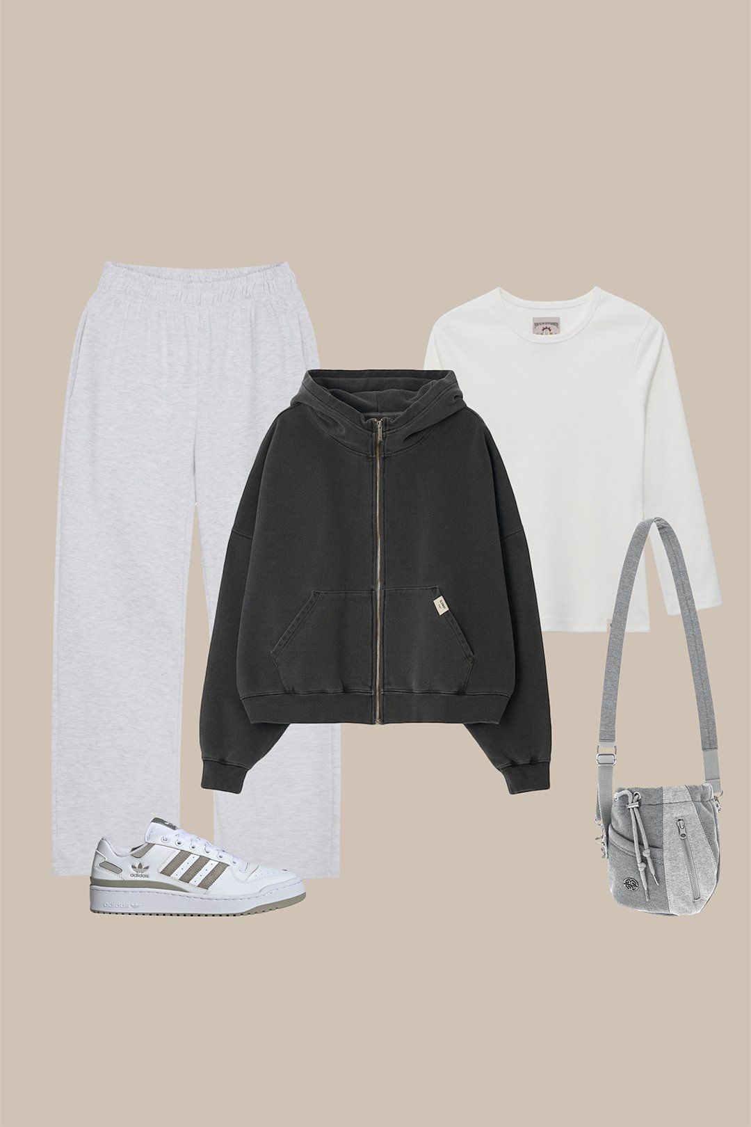 글로니(GLOWNY) G CLASSIC WASHED BOXY ZIP UP (GRAY) - 사이즈