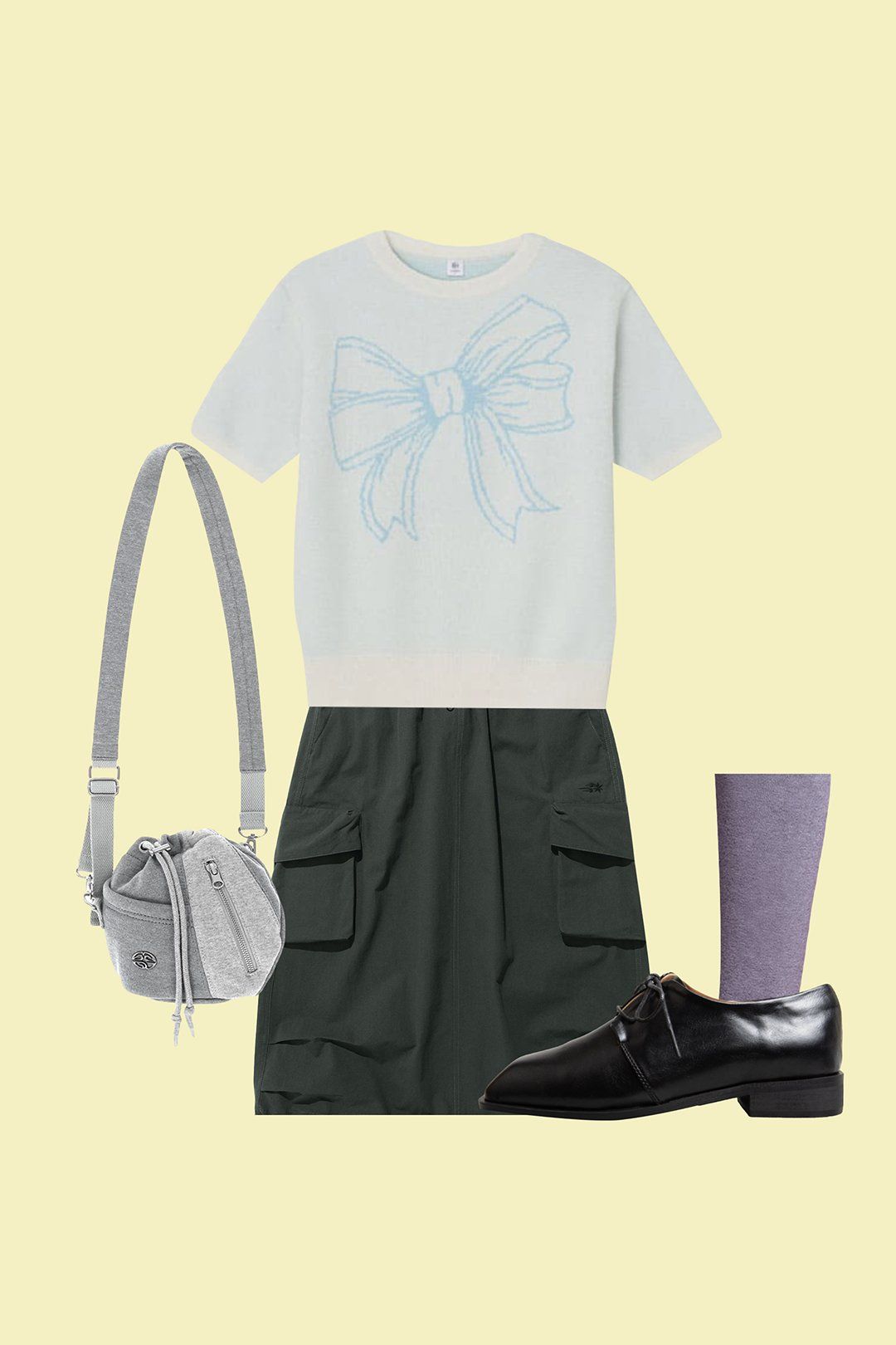 론론(RONRON) RIBBON ITALY COTTON SHORT KNIT SOFT BLUE