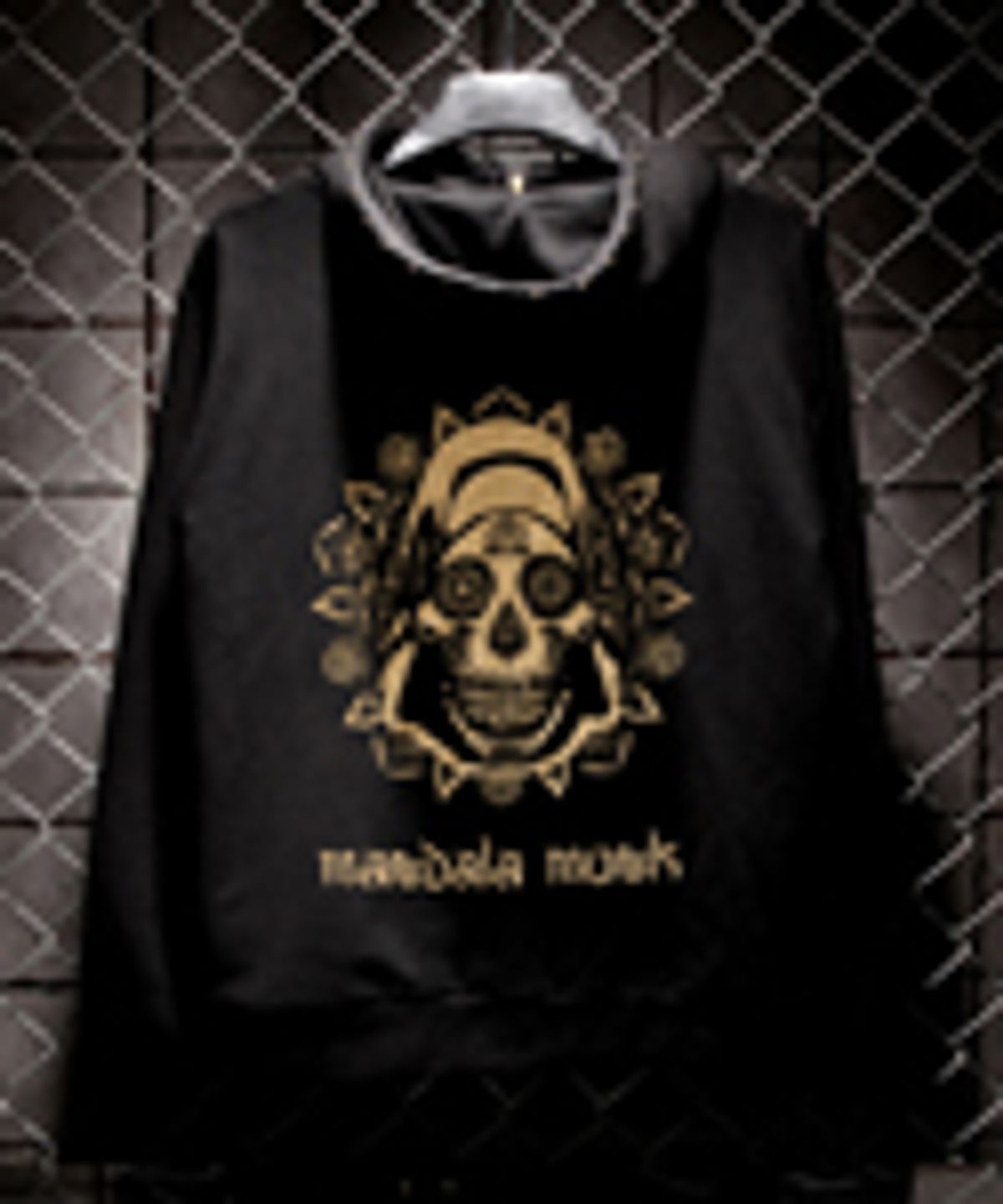에잇볼륨(EIGHTVOLUME) EV ANTIQUE GOLD STUD HOODZIP(MANDALA MONK)
