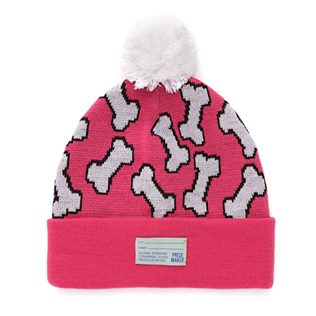 피스메이커(PIECE MAKER) BONES POMPOM BEANIE (CORAL)