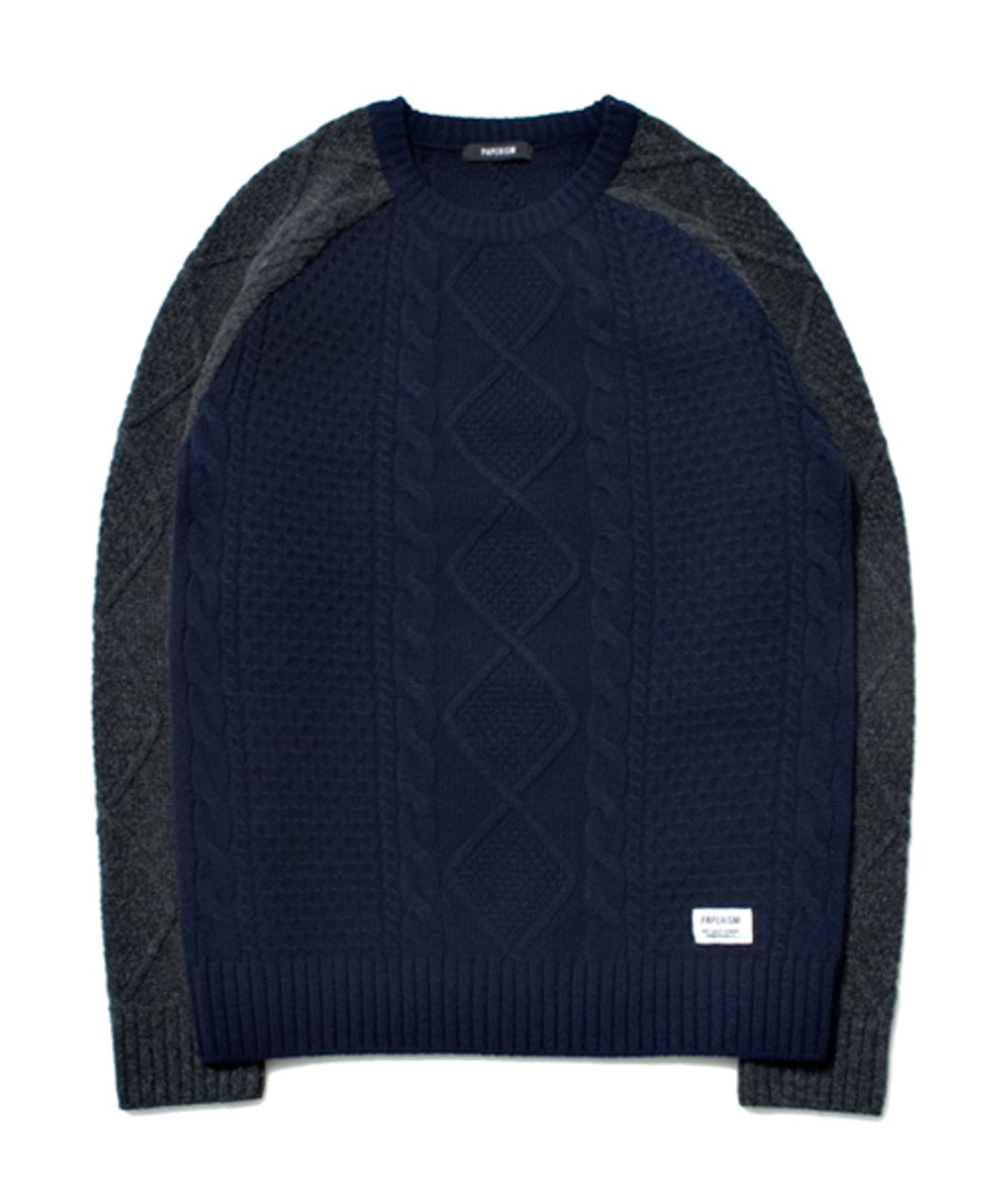 페이퍼리즘(PAPERISM) COOR BOCK FISHERMAN KNIT [NAVY]