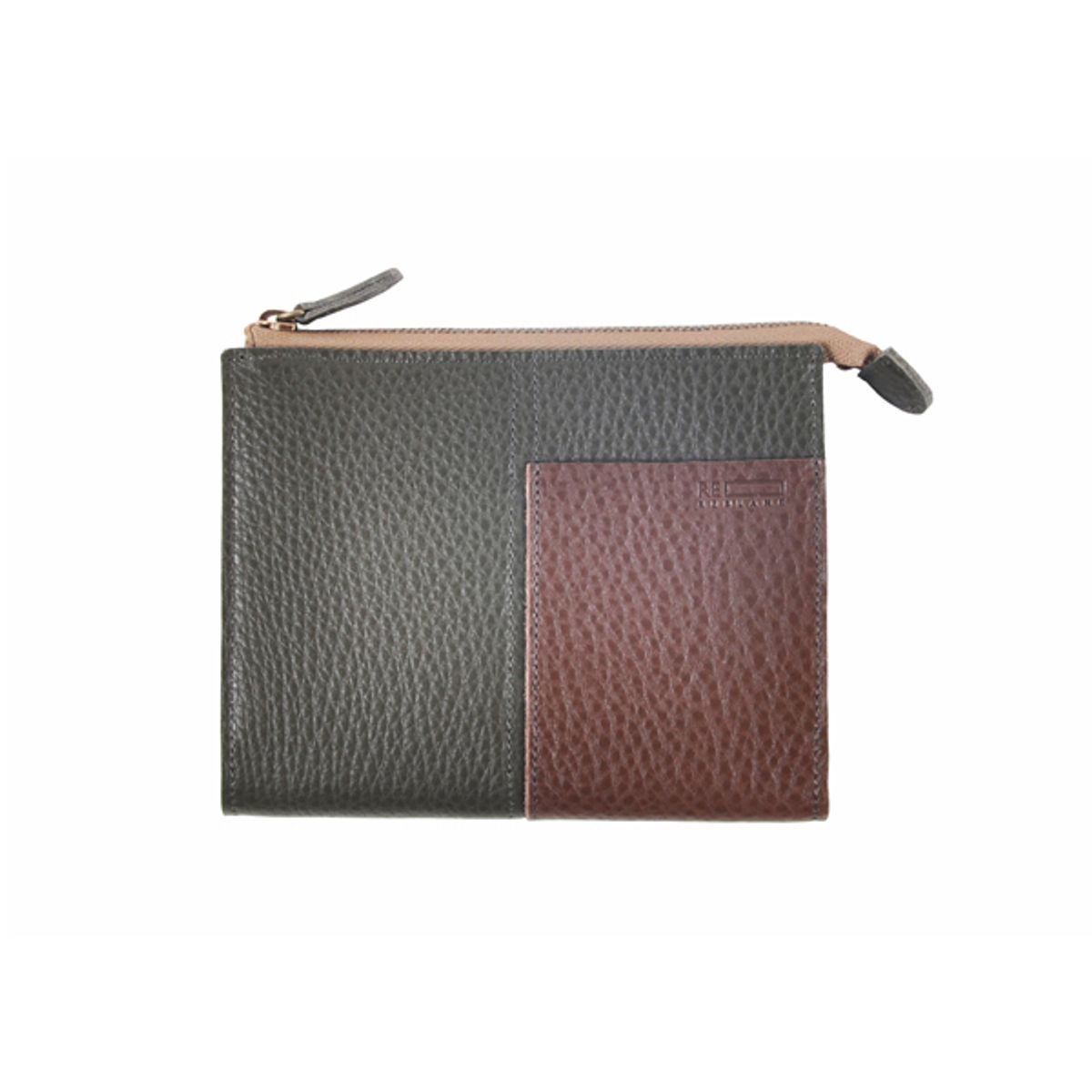 리블랭크(REBLANK) Two tone Wallet_M (dark khaki / dark brown)