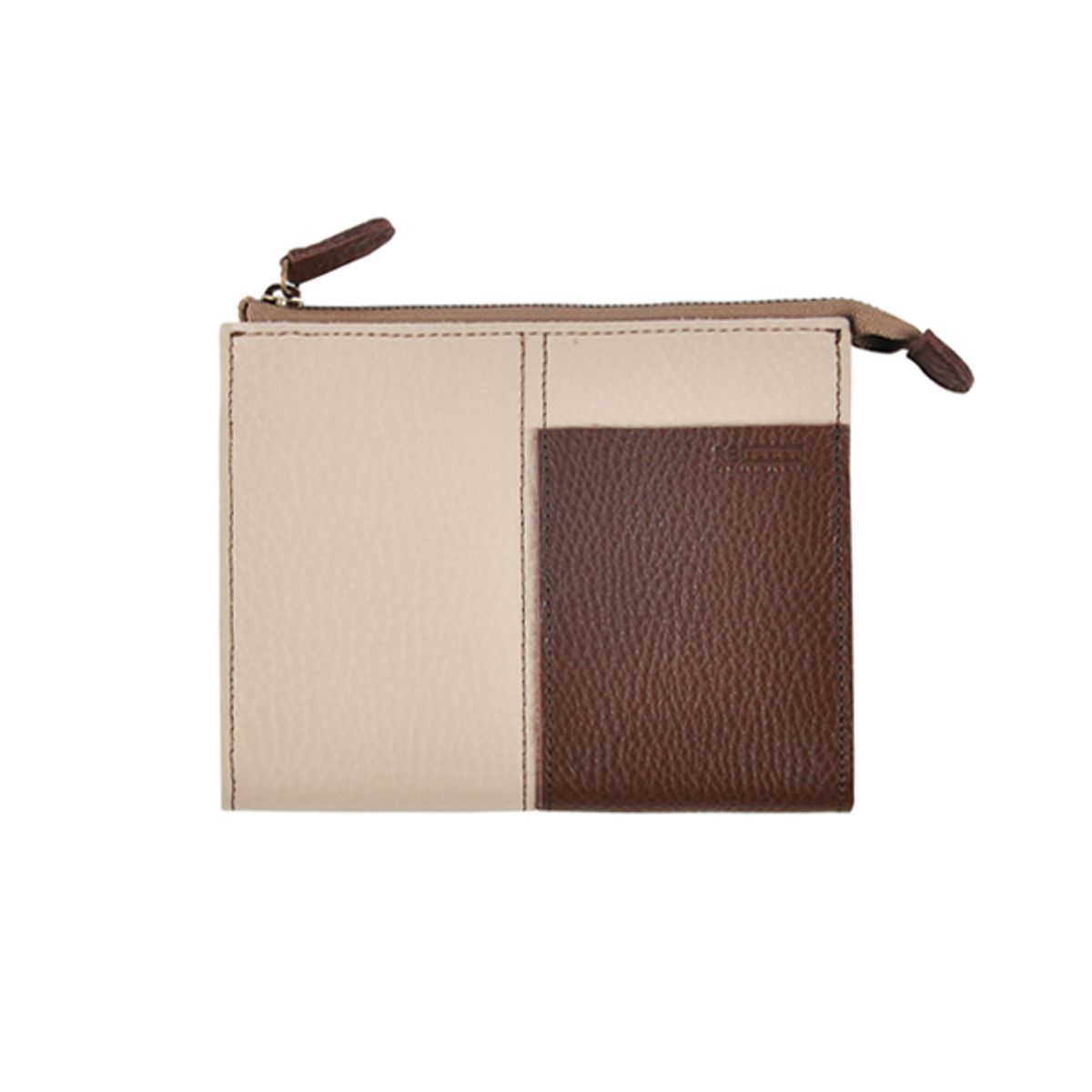 리블랭크(REBLANK) Two tone Wallet_M (light beige / dark brown)