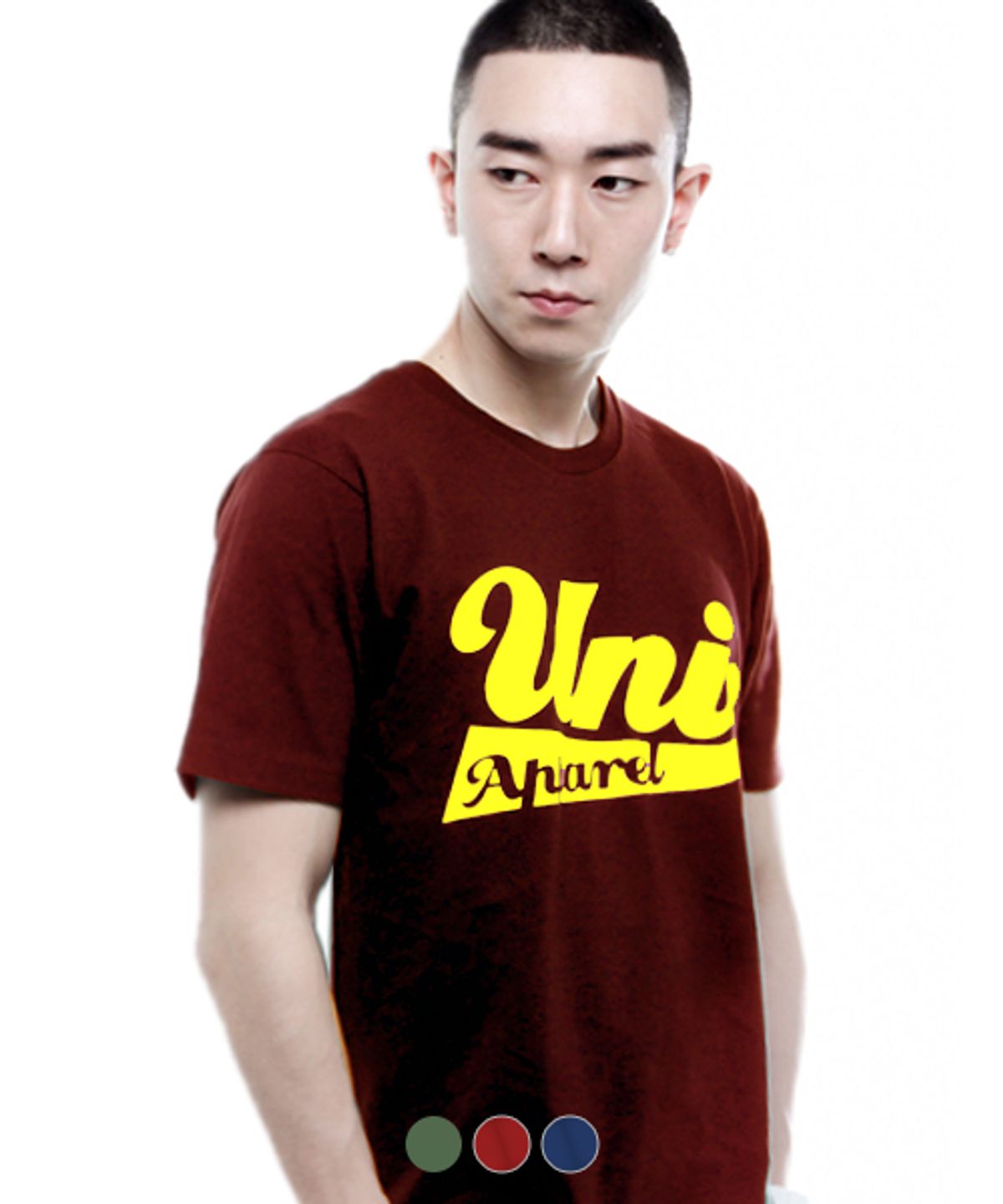 유니어패럴(UNI APPAREL) 유니로고 프린트 반팔티 (레드브라운)