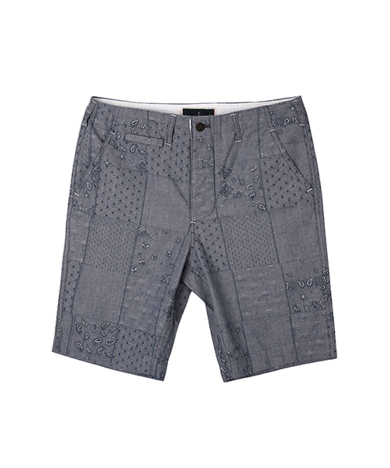 bandana patch jacquard short pants