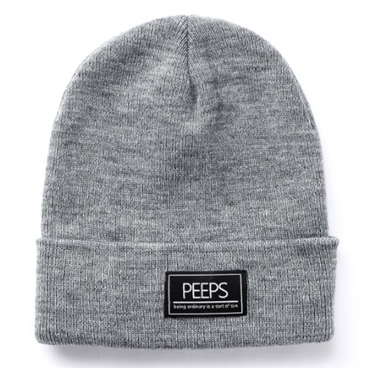 핍스(PEEPS) 베이직 라벨 비니 그레이