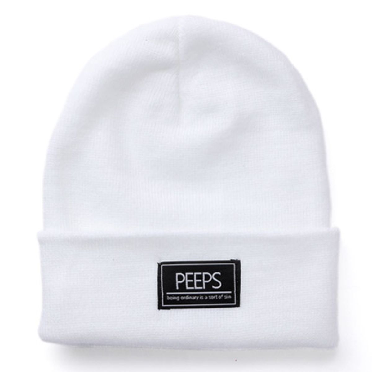 핍스(PEEPS) 베이직 라벨 비니 화이트