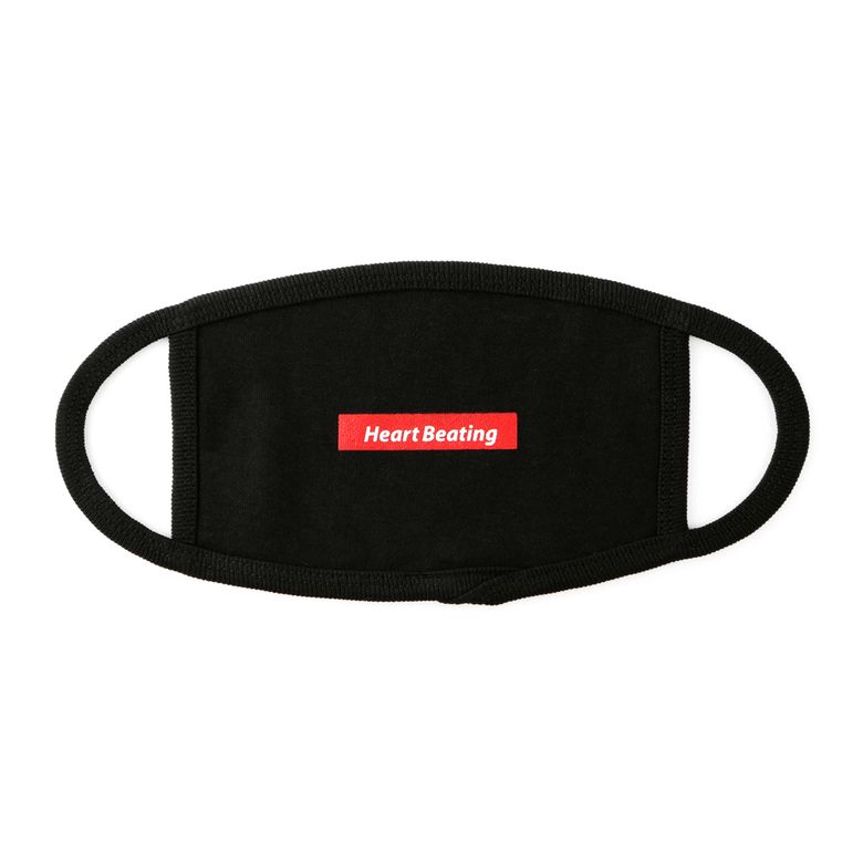 Message Mask Heart Beating Black