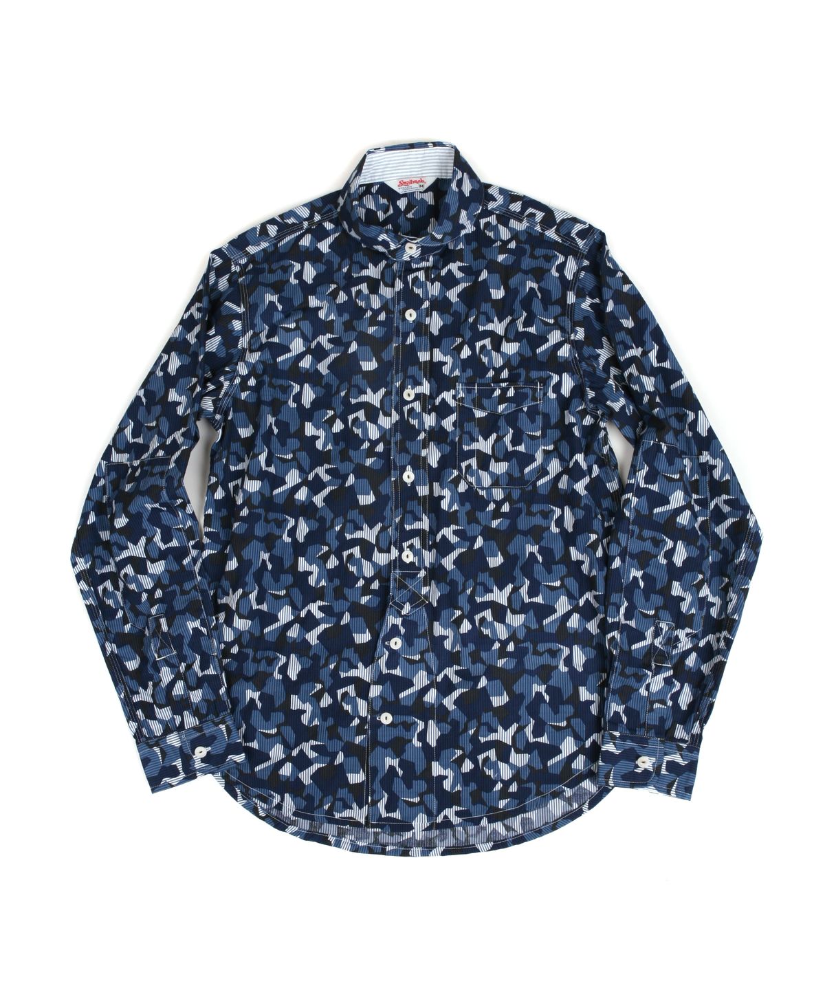 스웰맙(SWELLMOB) Swellmob army officer shirts -blue-