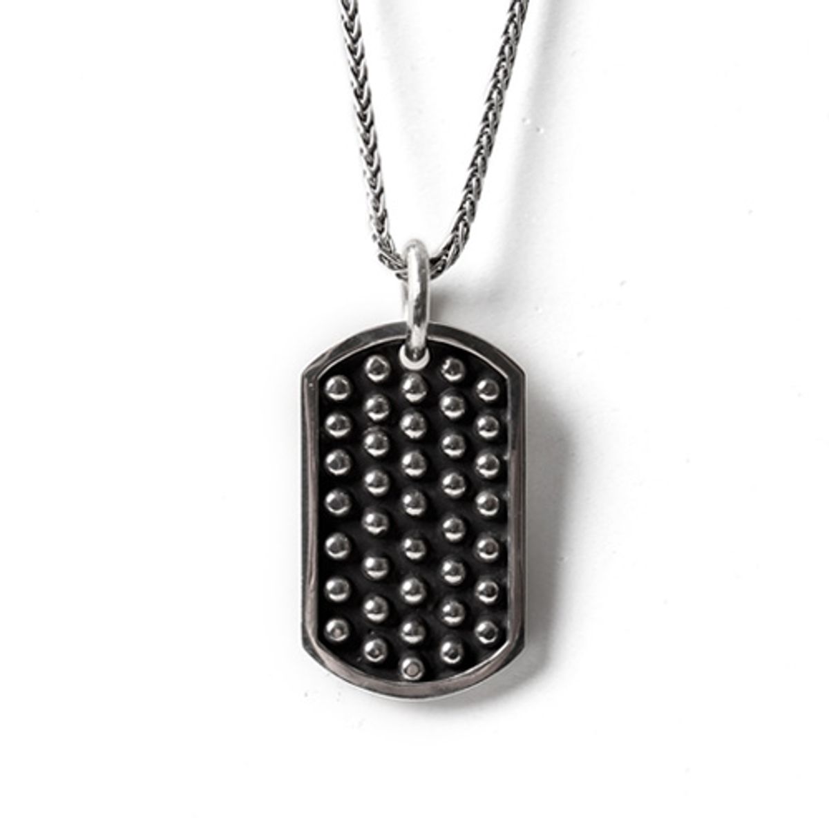 더 클로토(THE CLOTHO) 925 ROUND STUD DOG TAG PENDANT