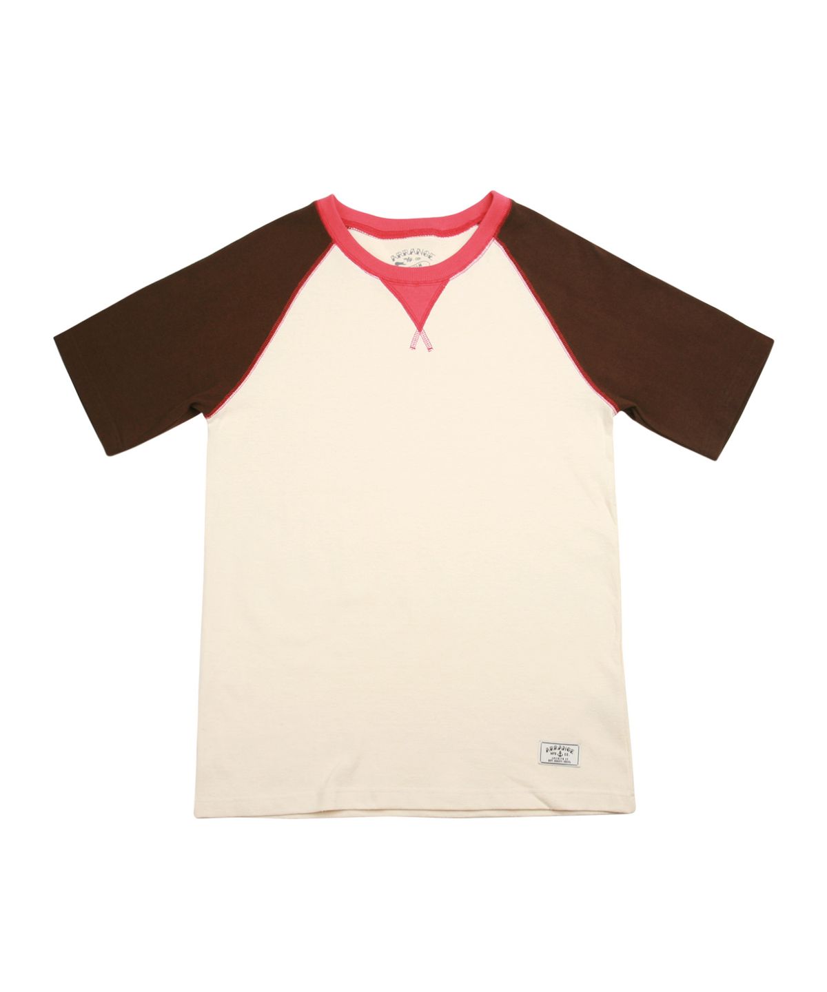 어레인지(ARRANGE) Colorblock Short Sleeve Raglan T (Brown)
