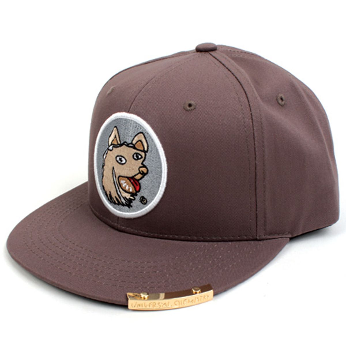 유니버셜 케미스트리(UNIVERSAL CHEMISTRY) CRAZY DOG SNAPBACK CAP(GRAY/WHITE) 도그스냅백