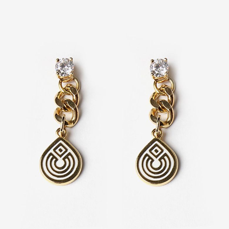 ROUND 5MM CRYSTAL CHAIN EARRING