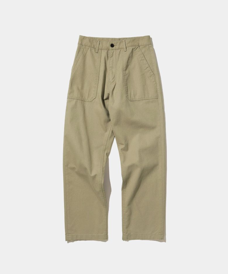cotton fatigue pants regular fit beige