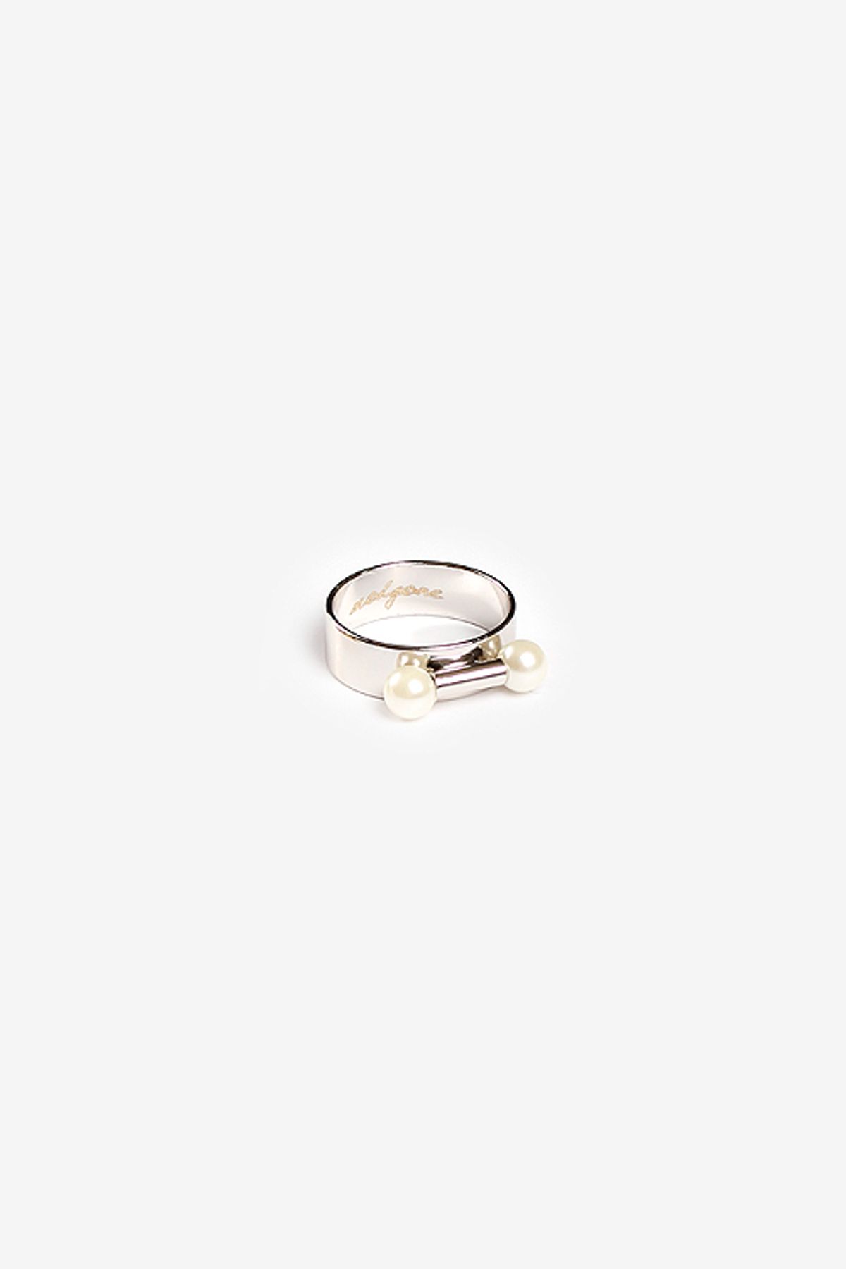 모드곤(MODGONE) [모드곤] Twin Moon Knuckle Ring (white Gold)