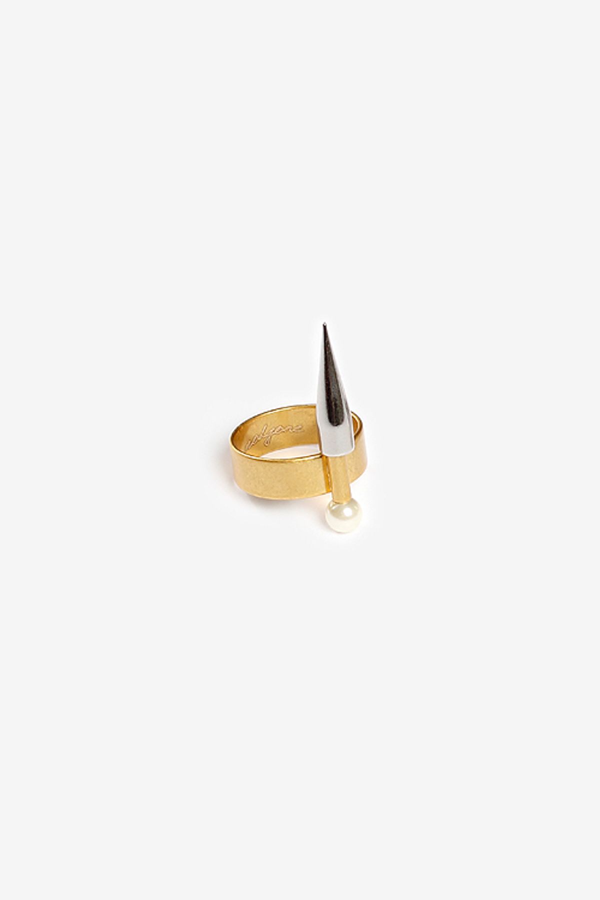 모드곤(MODGONE) Silver spaceship on the Moon Knuckle ring