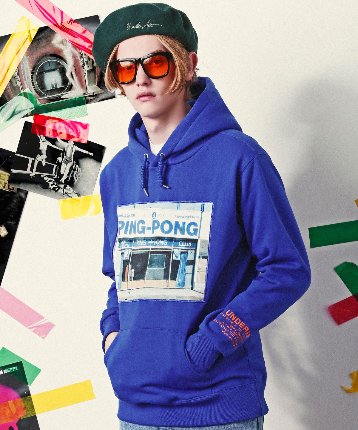 언더에어(UNDERAIR) Pingpong Club Hoodie - Royal Blue