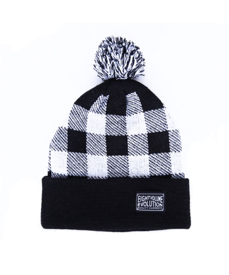 EV Black/White Check Beanie