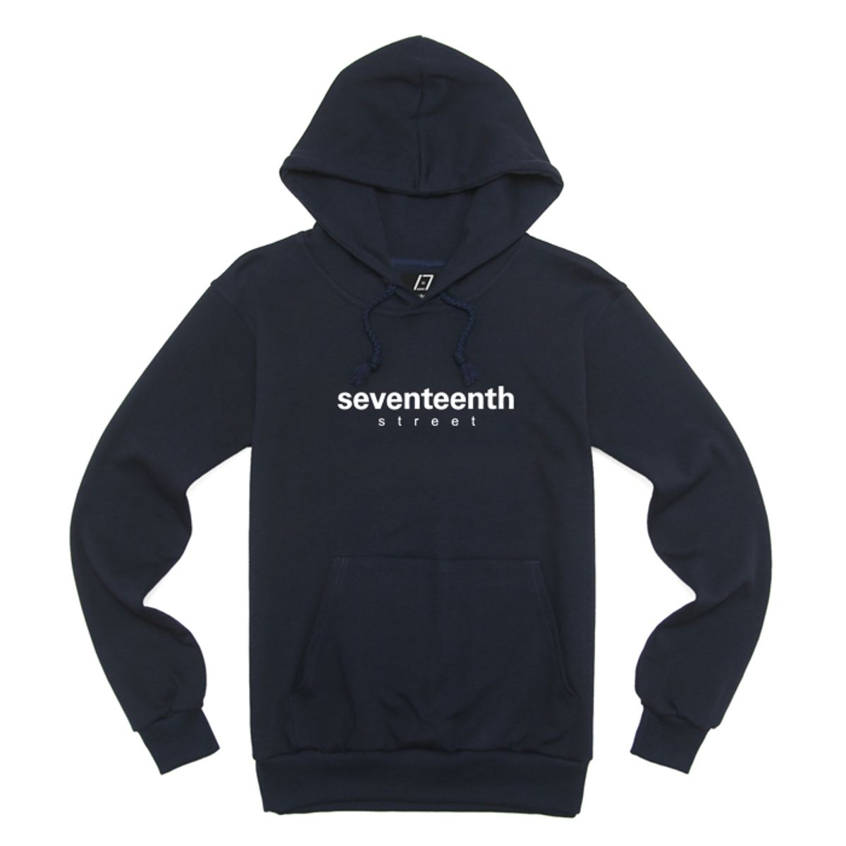 세븐틴스(SEVENTEENTH) 베이직 로고 후드티 네이비