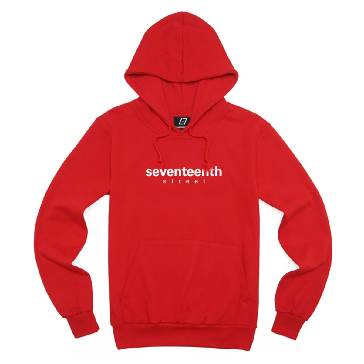 세븐틴스(SEVENTEENTH) 베이직 로고 후드티 레드