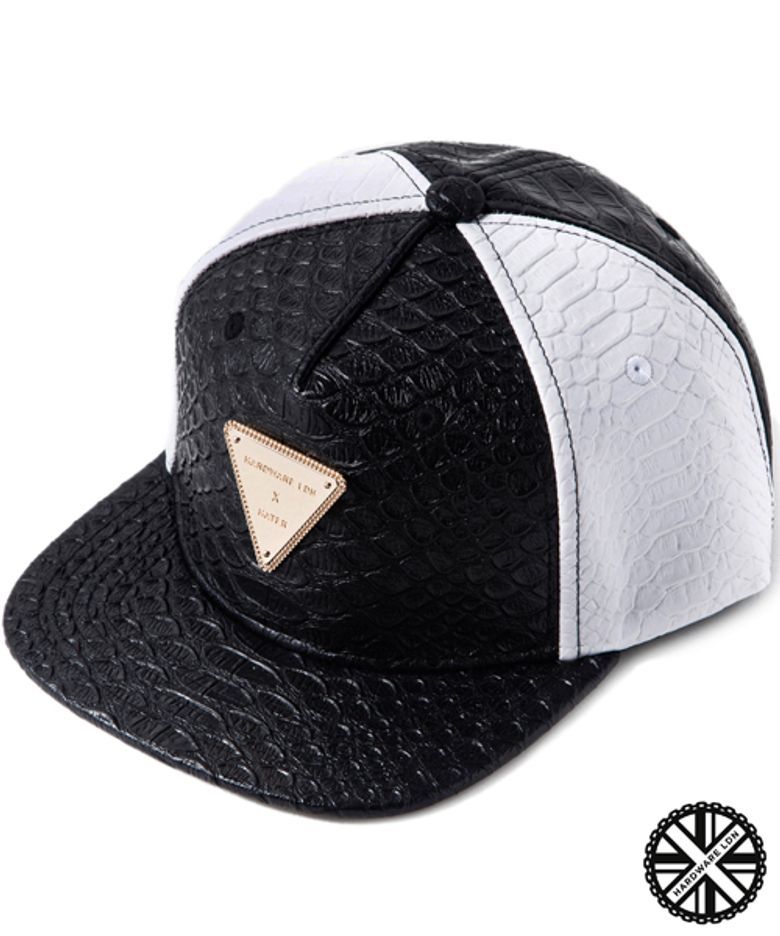 하드웨어 런던 콜라보 블랙 화이트 스네이크 스킨 스트랩백 HARDWARE LDN COLLAB BLACK WHITE SNAKE SKINS STRAPBACK (VER.2 no