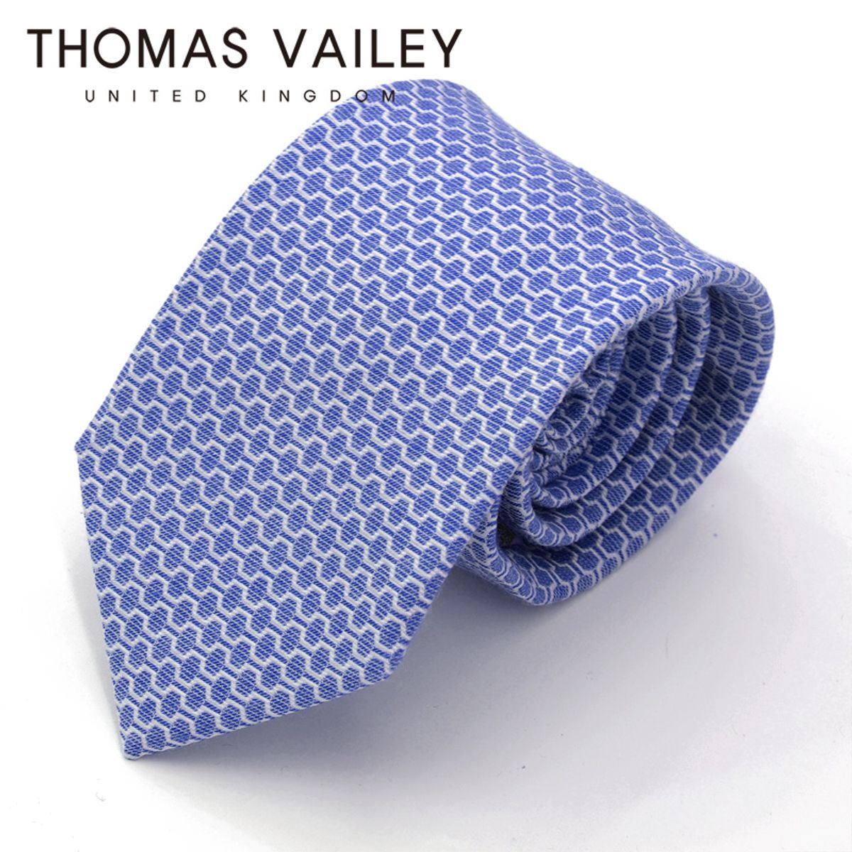 토마스 베일리(THOMAS VAILEY) [THOMAS VAILEY] 토마스베일리 세미세븐폴더 실크 넥타이 - 기어 스카이8cm